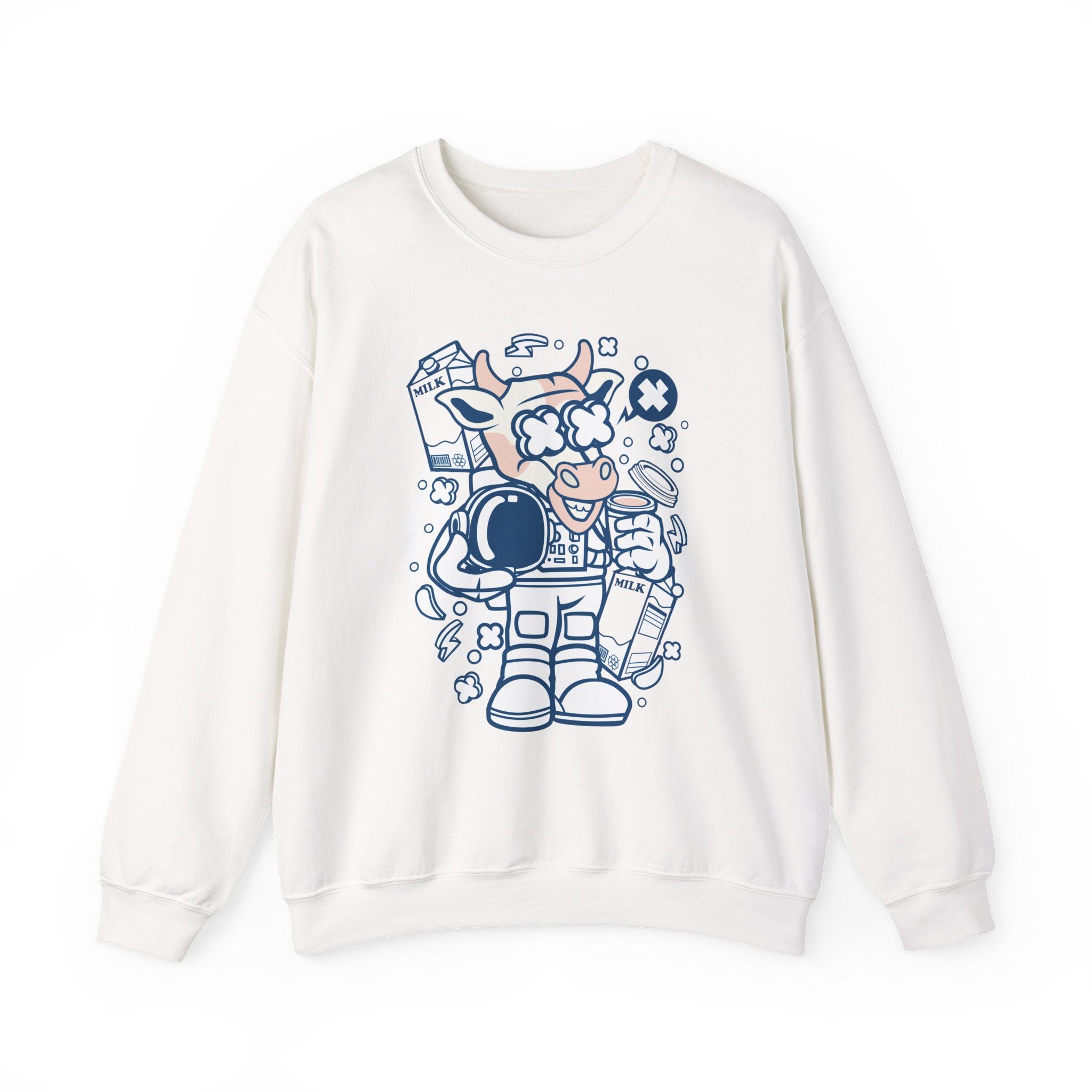 Cow Astronaut Unisex Heavy Blend Crewneck Sweatshirt for Ultimate Comfort