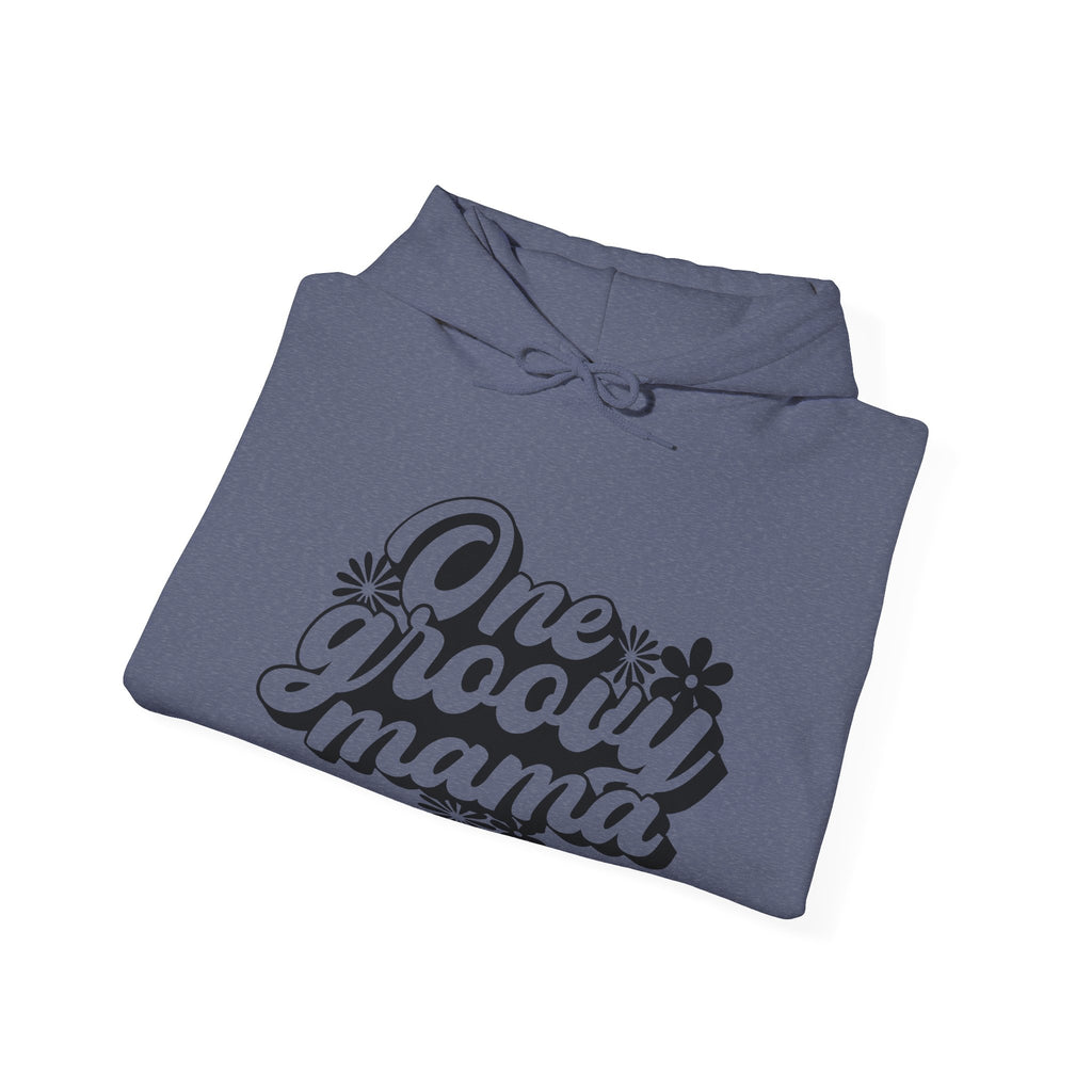 One Groovy Mama Flowers Unisex Heavy Blend Hooded Sweatshirt for Ultimate Comfort