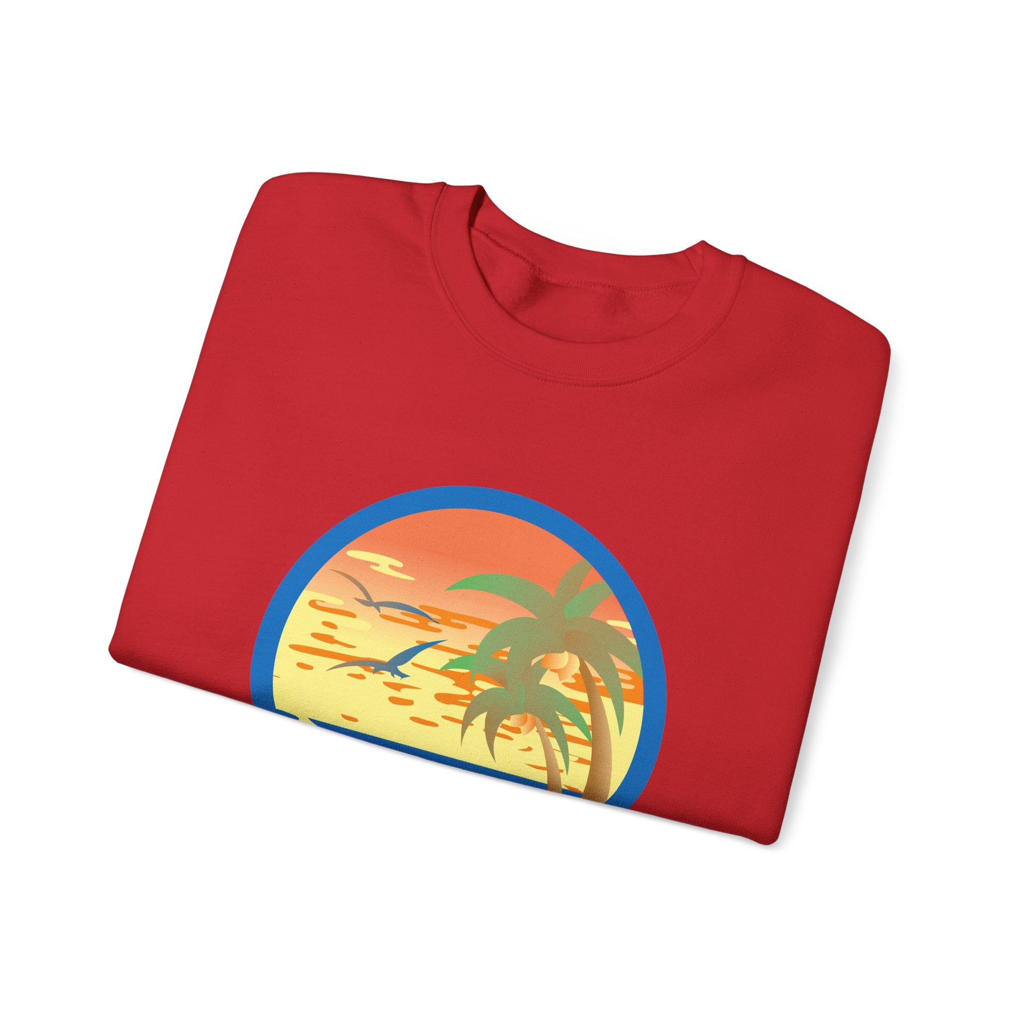 Colored Sunset And Beach Unisex Heavy Blend Crewneck Sweatshirt