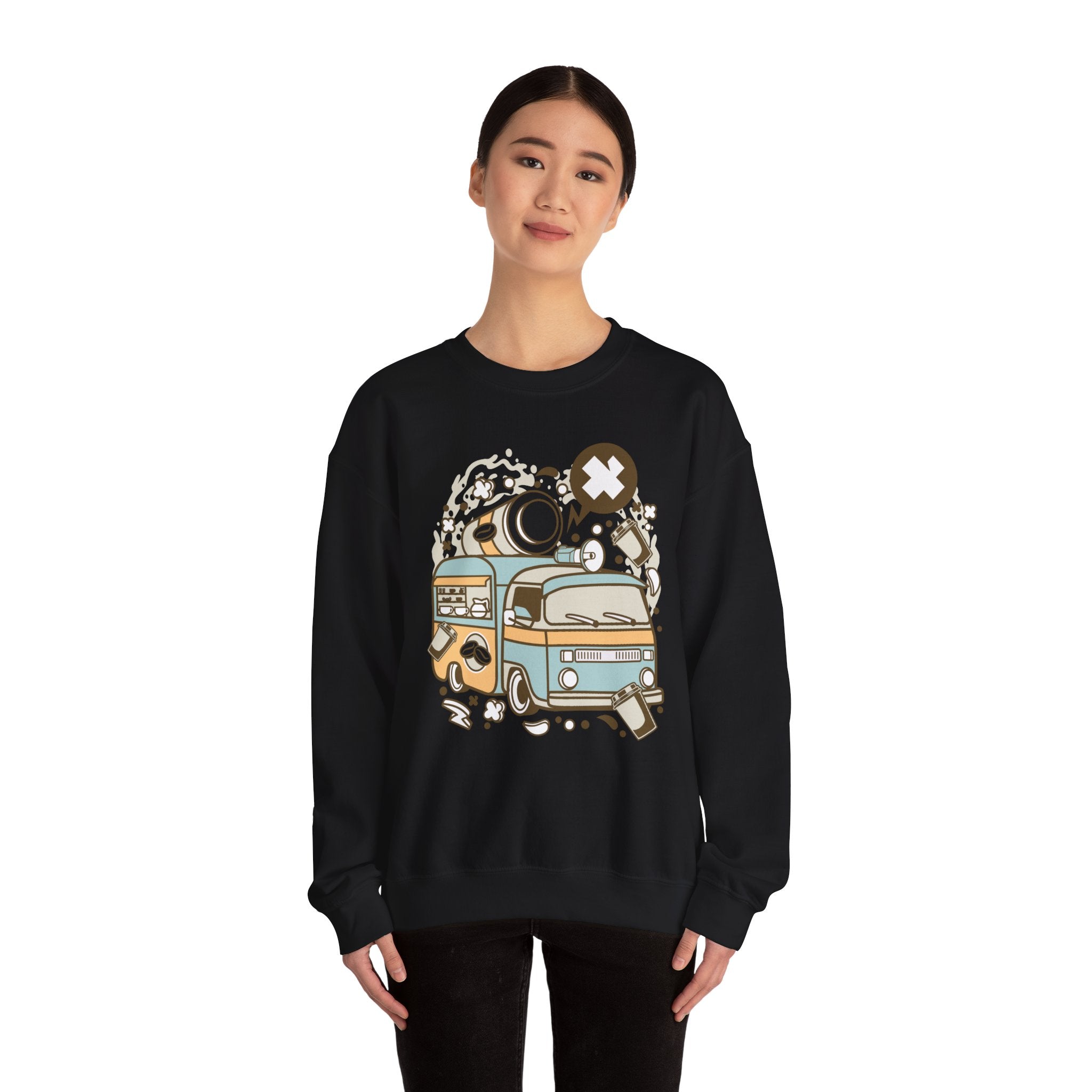 Coffee Van Unisex Heavy Blend Crewneck Sweatshirt for Ultimate Comfort