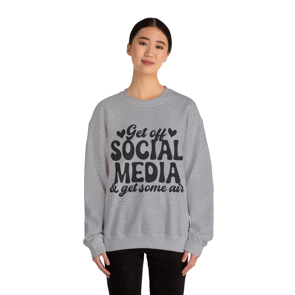 Get Off Social Media And Get Some Air Unisex Heavy Blend Crewneck Sweatshirt