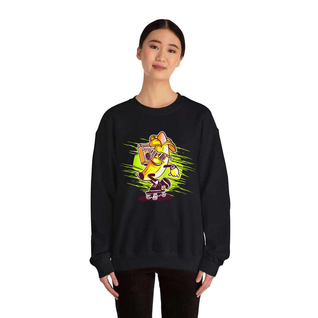 Banana Riding A Skateboard Unisex Heavy Blend Crewneck Sweatshirt