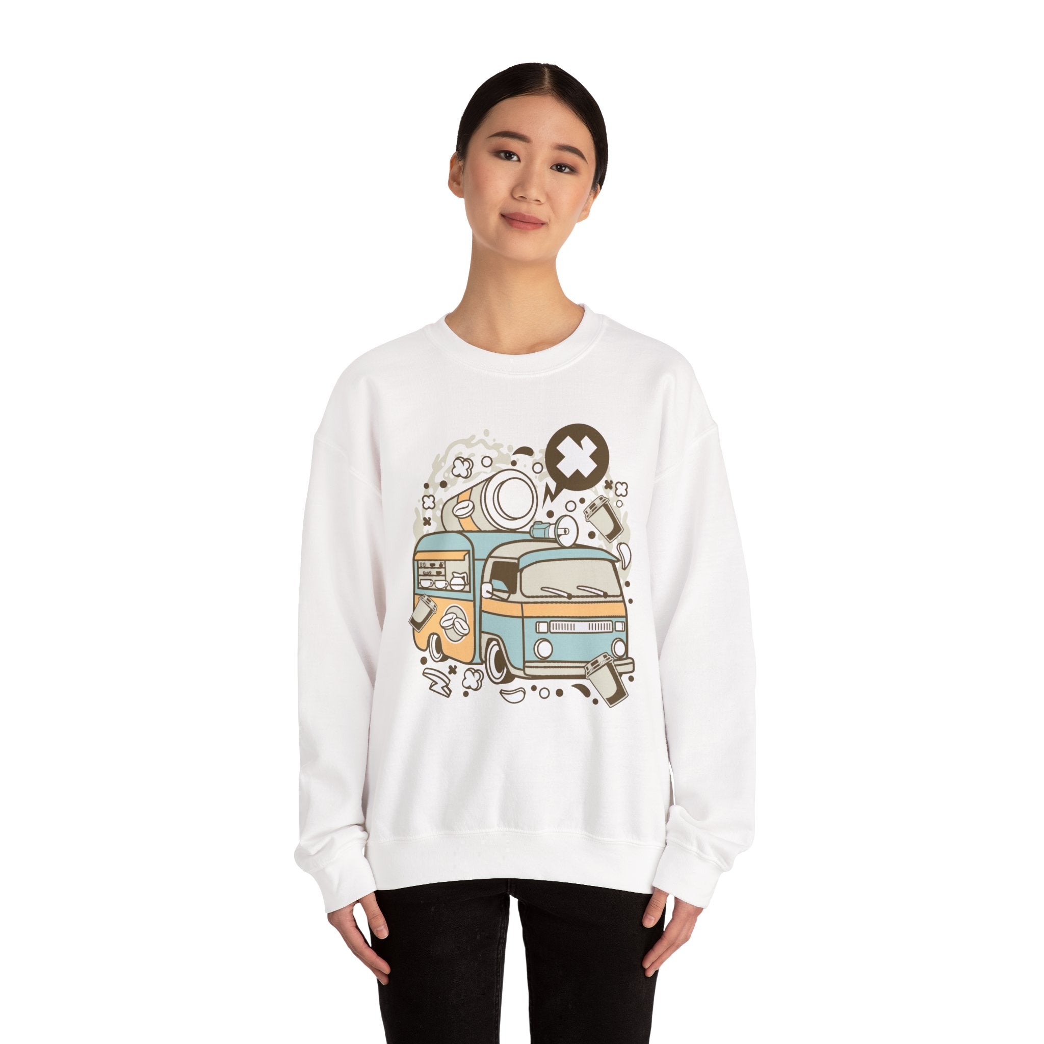 Coffee Van Unisex Heavy Blend Crewneck Sweatshirt for Ultimate Comfort