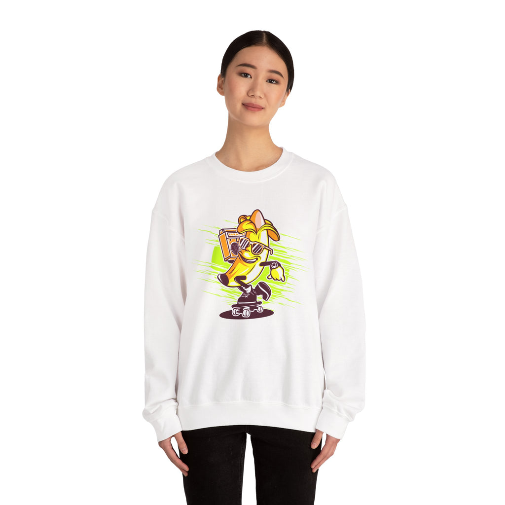 Banana Riding A Skateboard Unisex Heavy Blend Crewneck Sweatshirt