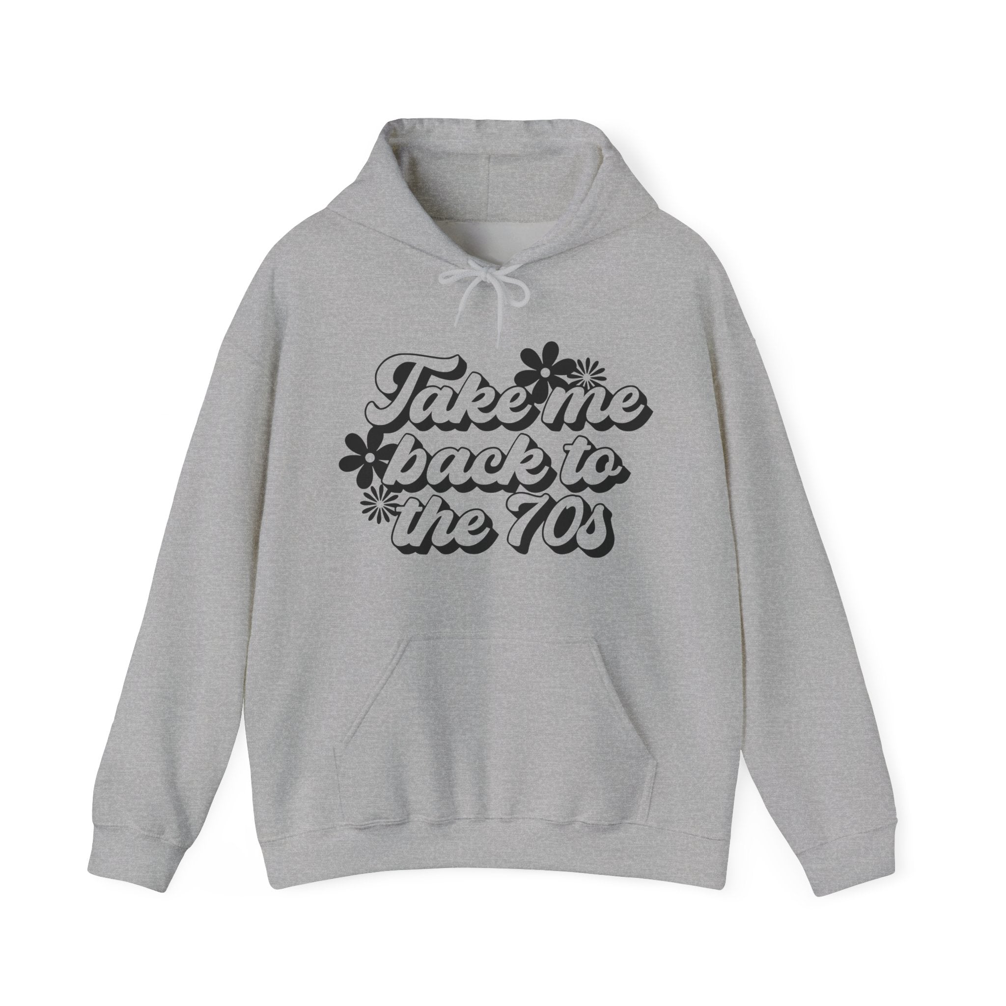 Take Me Back To The 70s Flowers Unisex Heavy Blend Hooded Sweatshirt