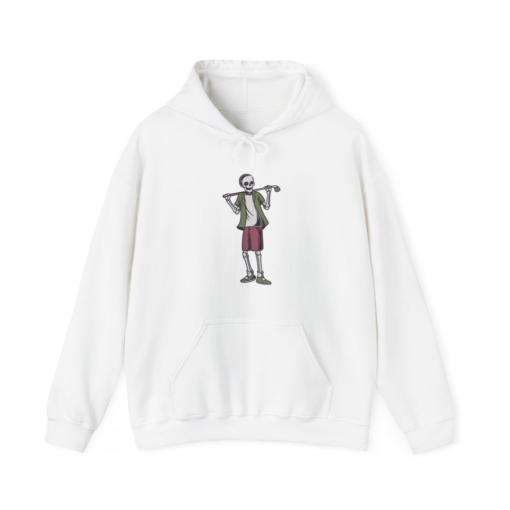 Standing Skeleton Golfer Unisex Heavy Blend Hooded Sweatshirt for Ultimate Comfort