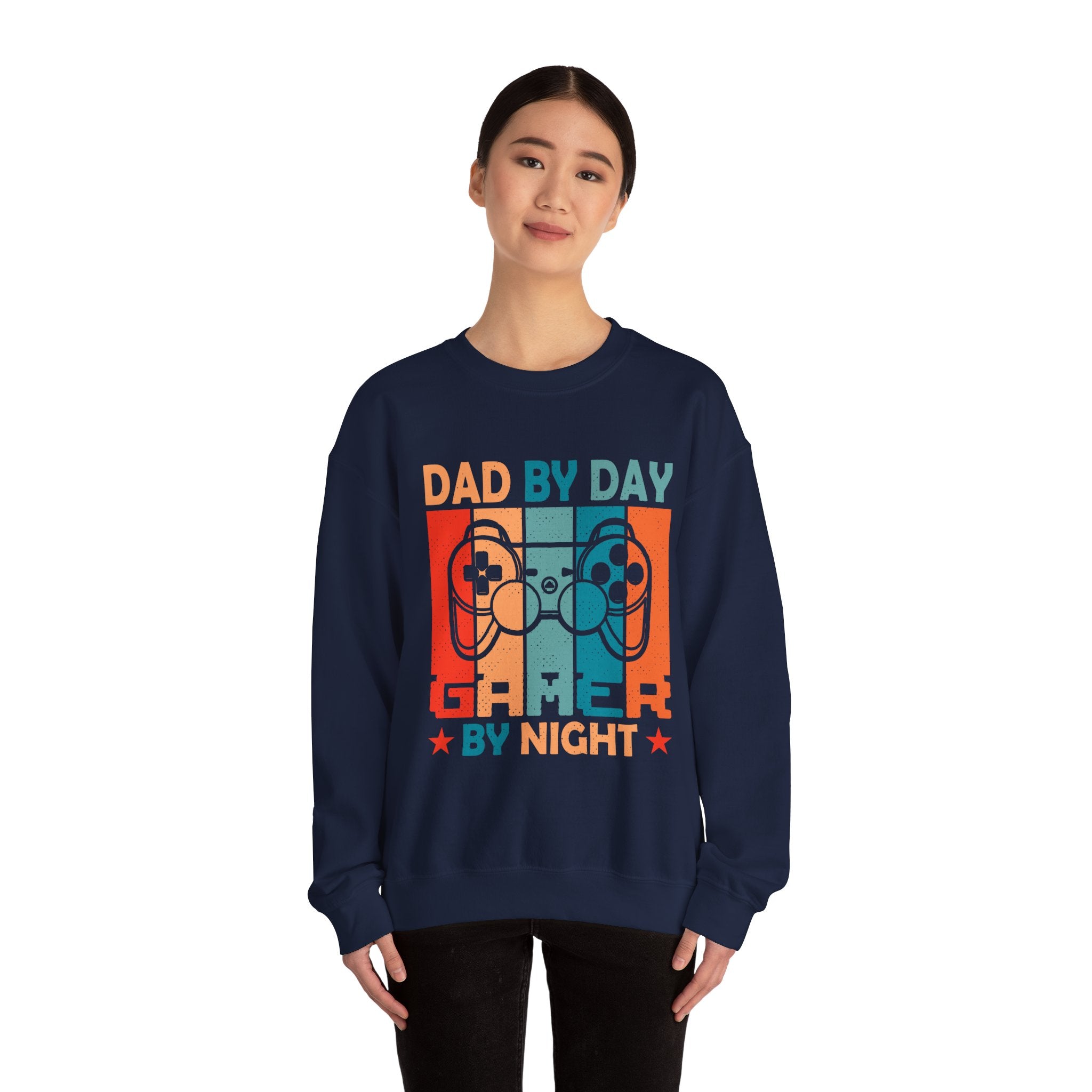 Dad By Day Gamer By Night Unisex Heavy Blend Crewneck Sweatshirt