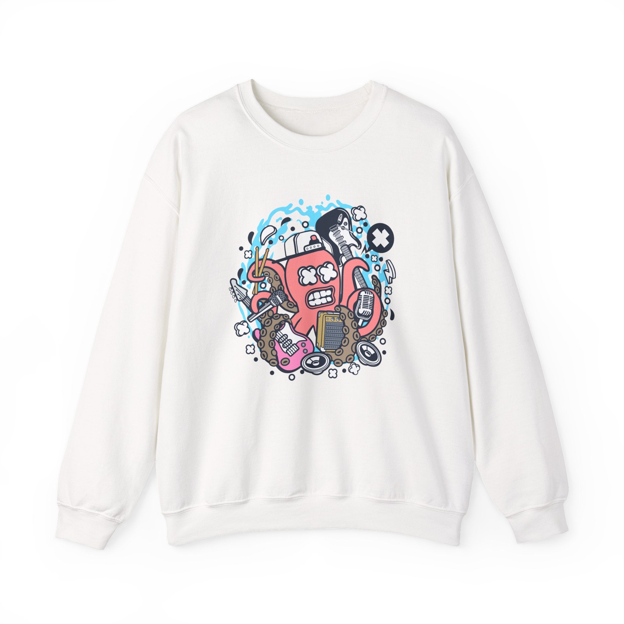Rock Octopus Unisex Heavy Blend Crewneck Sweatshirt for Ultimate Comfort