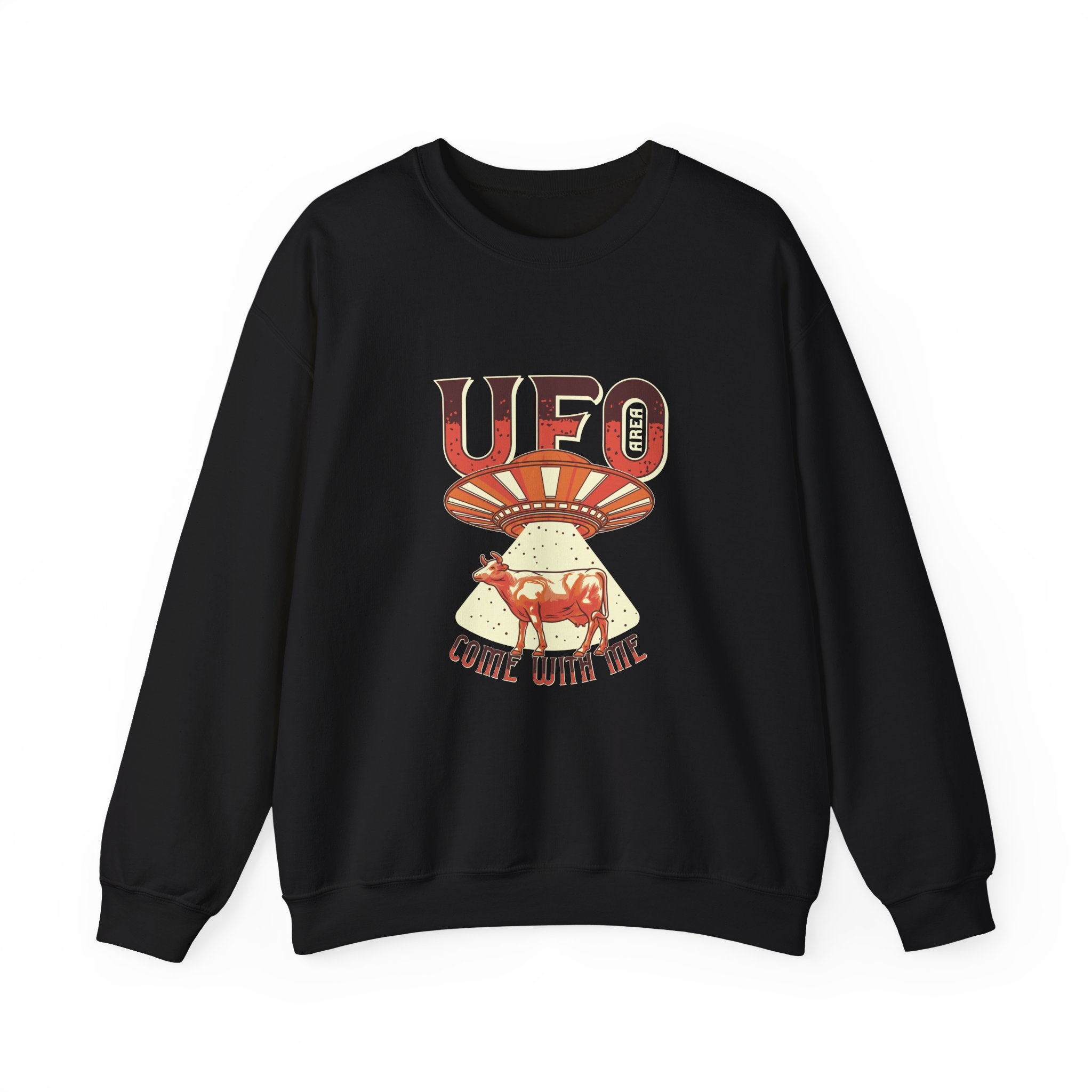 UFO Come With Me Cow Unisex Heavy Blend Crewneck Sweatshirt