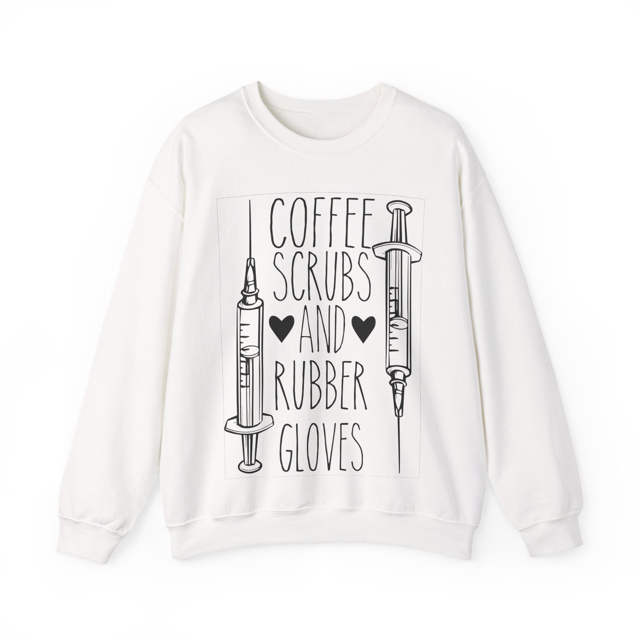 Coffee Scrubs And Rubber Gloves Unisex Heavy Blend Crewneck Sweatshirt