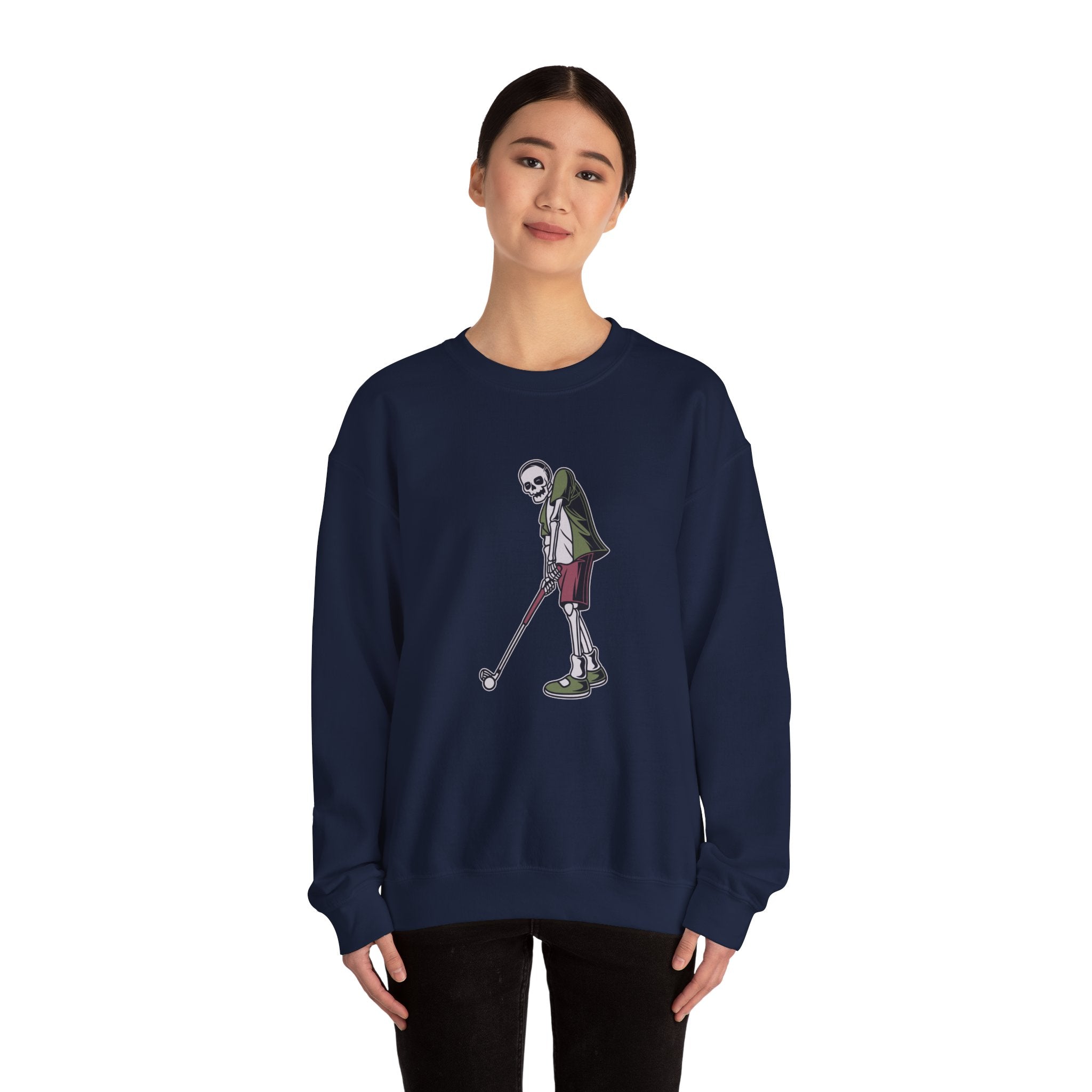 Skeleton Golfer Unisex Heavy Blend Crewneck Sweatshirt for Ultimate Comfort