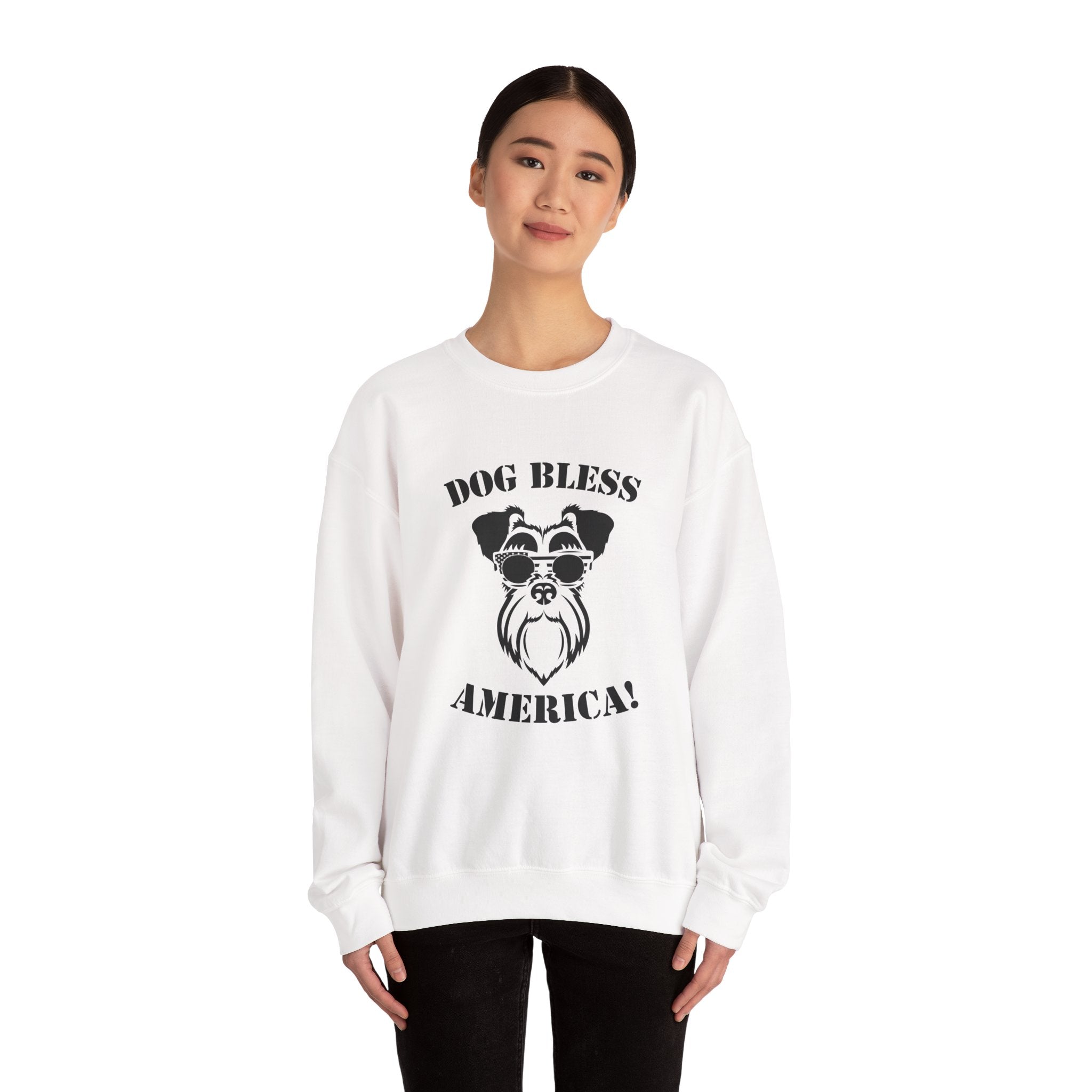 Dog Bless America Unisex Heavy Blend Crewneck Sweatshirt for Ultimate Comfort