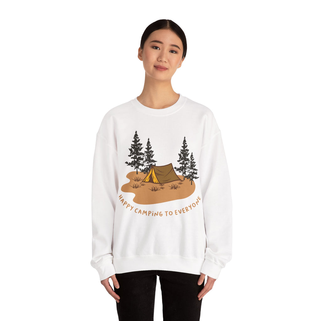 Happy Camping Unisex Heavy Blend Crewneck Sweatshirt for Ultimate Comfort