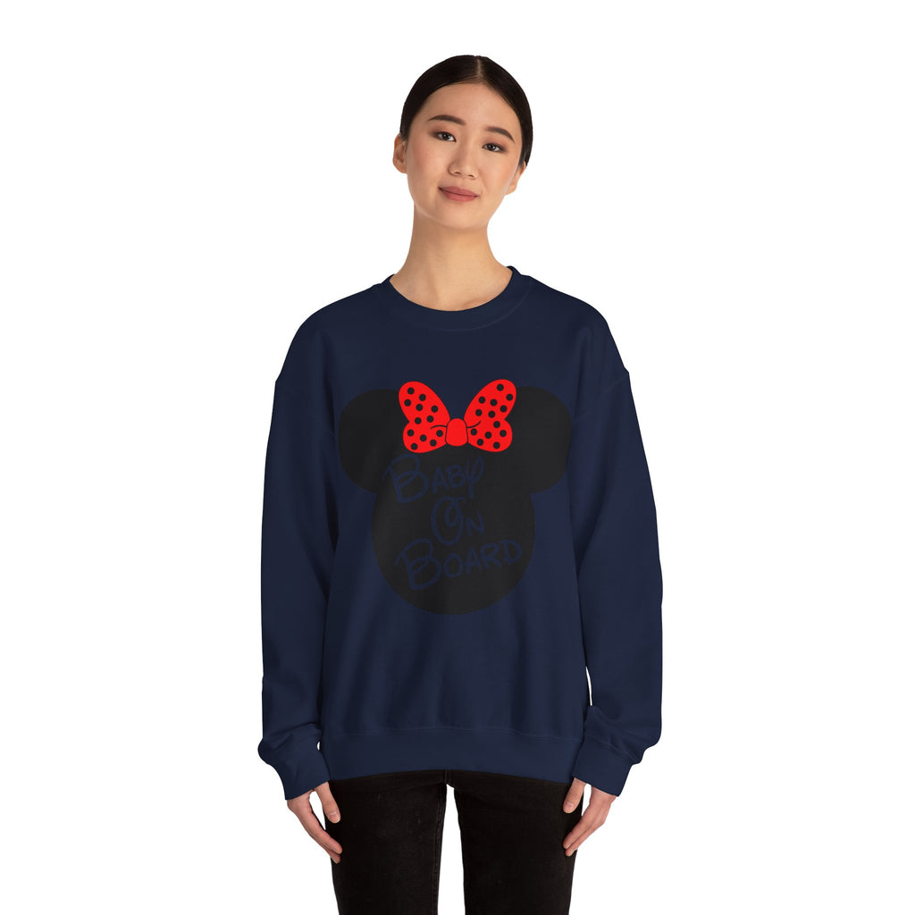 Baby On Board Mouse Ears Unisex Heavy Blend Crewneck Sweatshirt