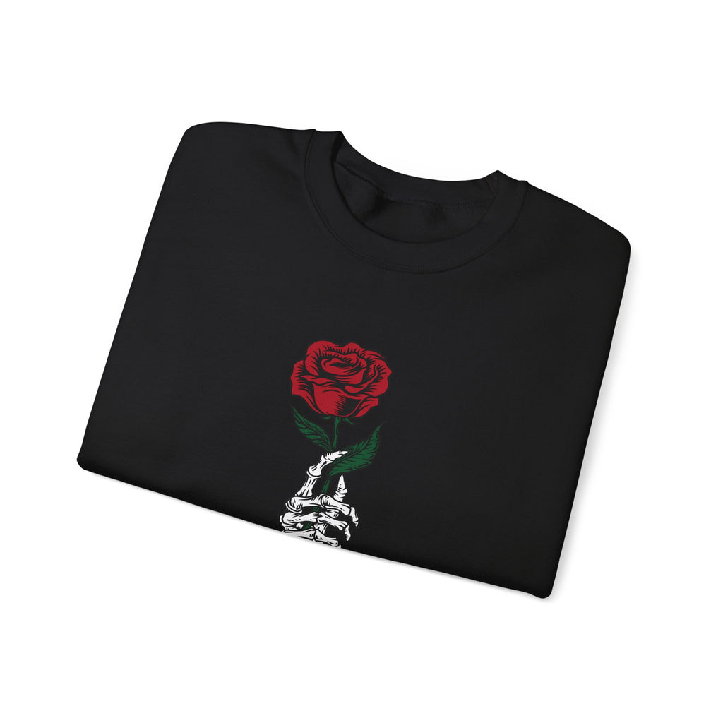 Rose In Skeleton Hand Unisex Heavy Blend Crewneck Sweatshirt