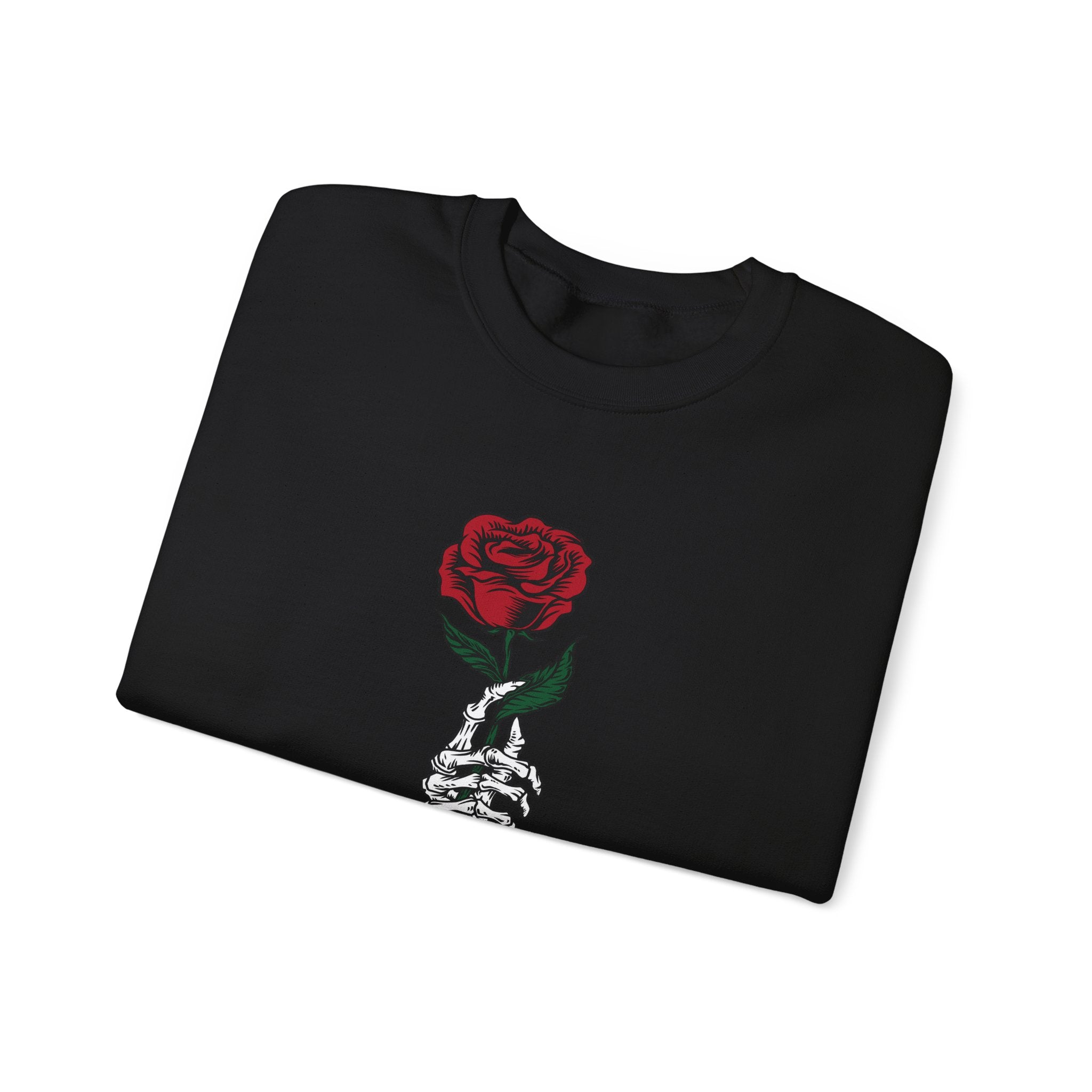 Rose In Skeleton Hand Unisex Heavy Blend Crewneck Sweatshirt
