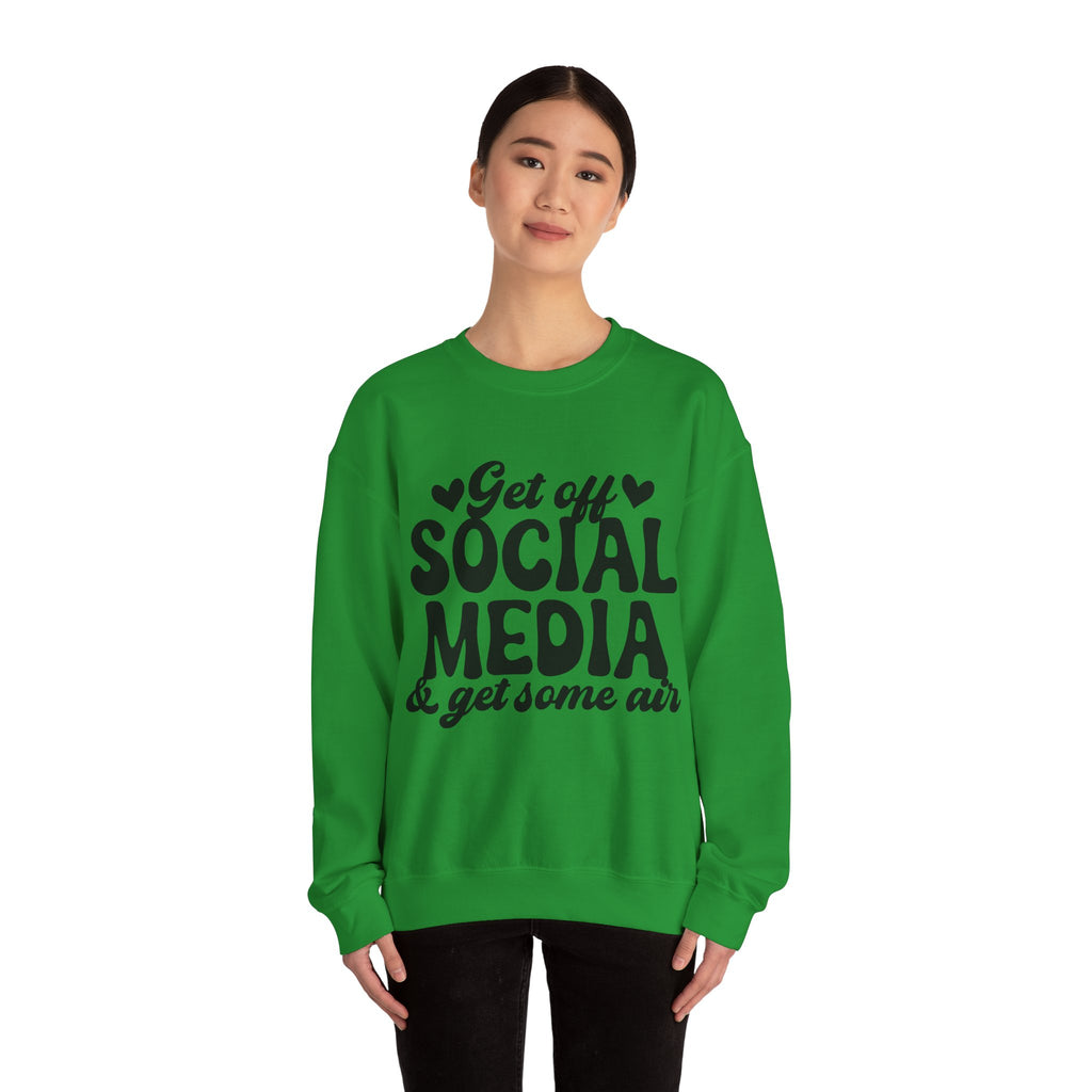 Get Off Social Media And Get Some Air Unisex Heavy Blend Crewneck Sweatshirt