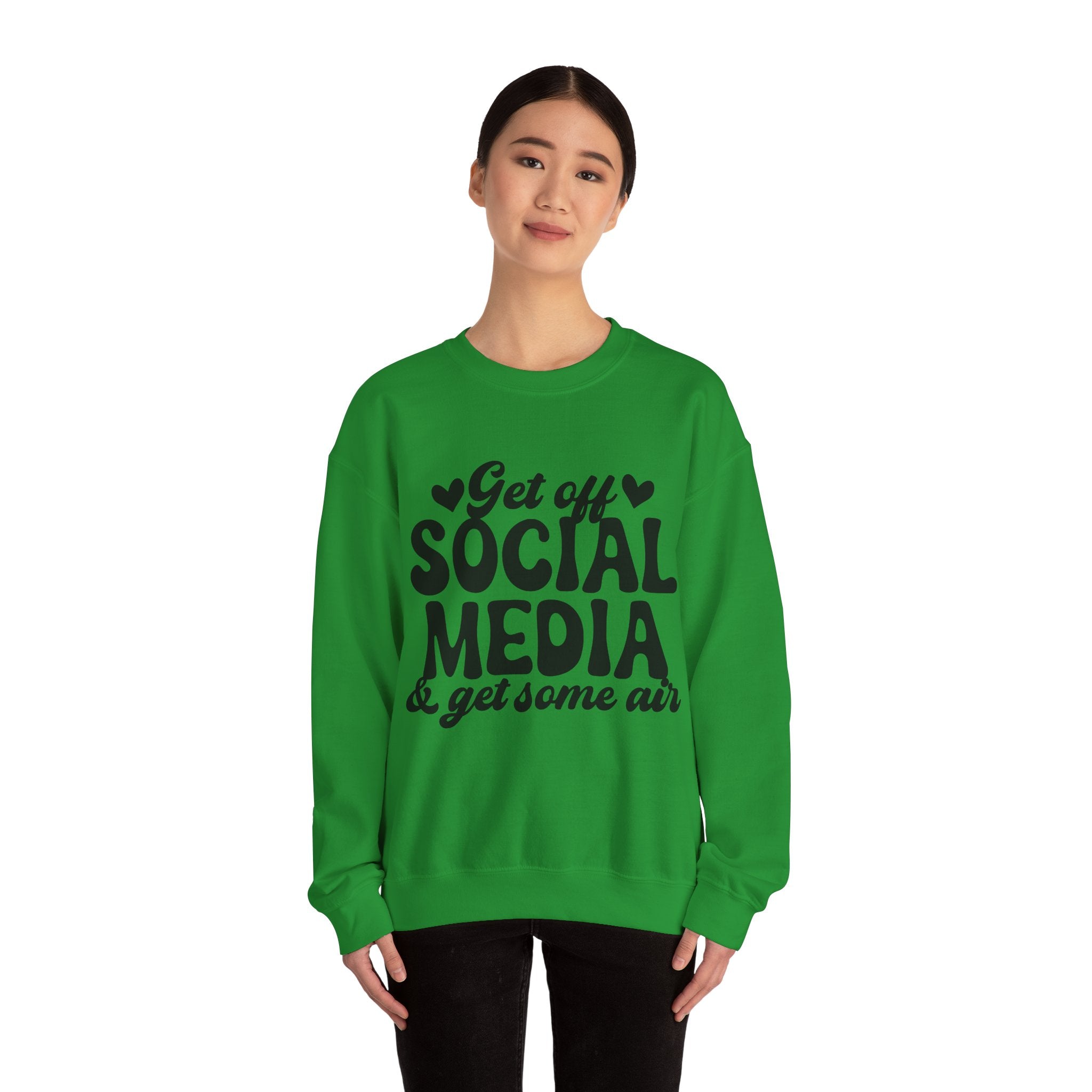 Get Off Social Media And Get Some Air Unisex Heavy Blend Crewneck Sweatshirt