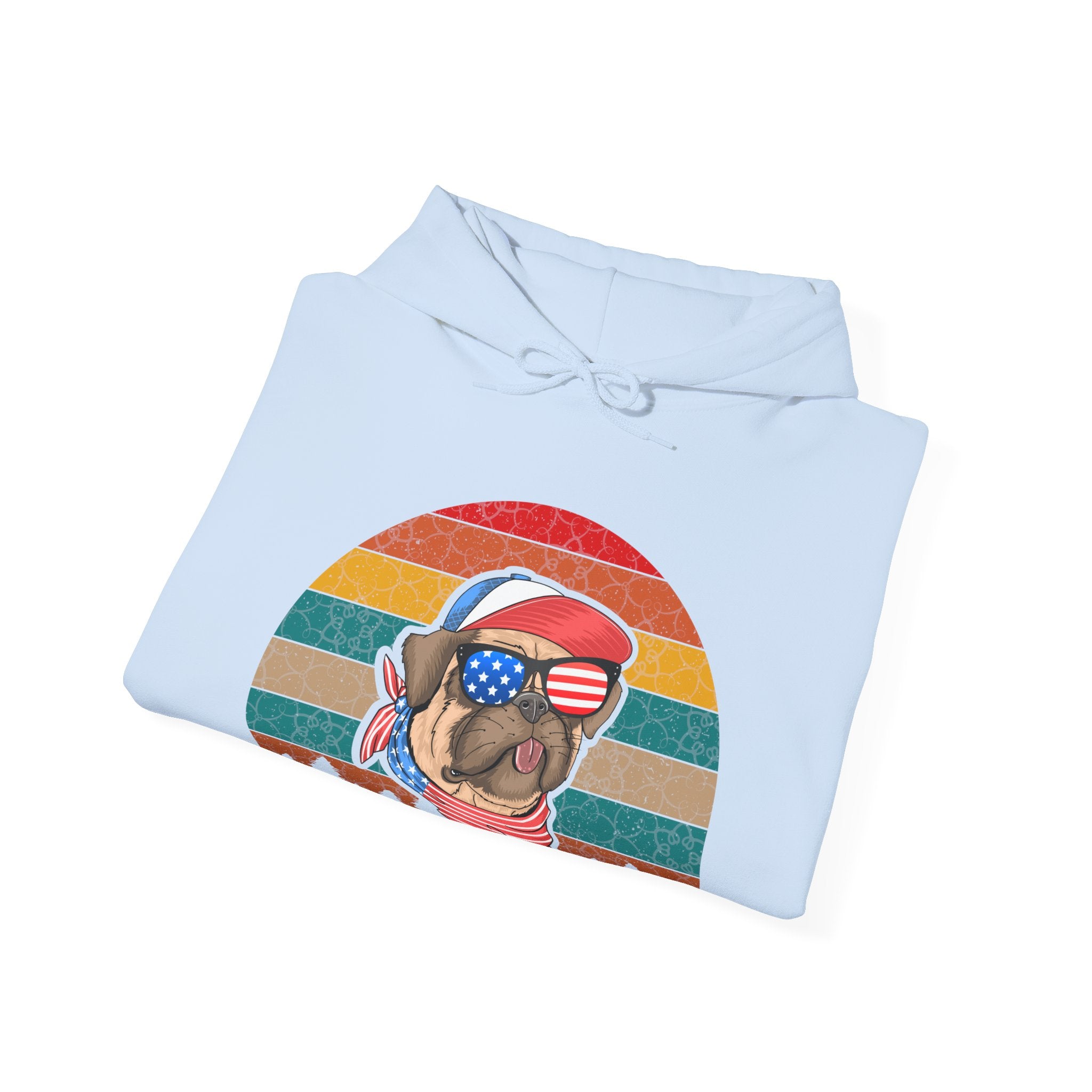 American Pug With Trees Unisex Heavy Blend Hooded Sweatshirt