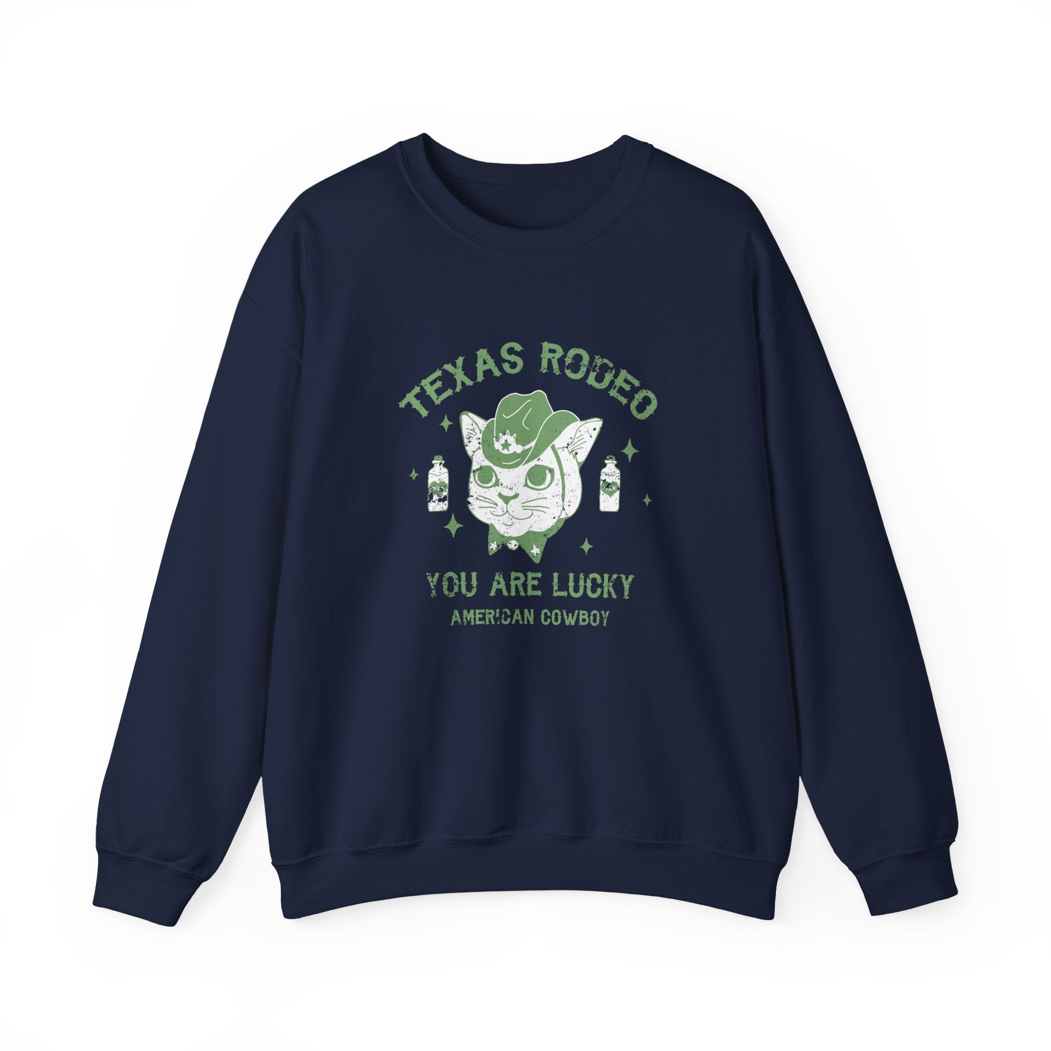 Texas Rodeo You Are Lucky American Cowboy Unisex Heavy Blend Crewneck Sweatshirt