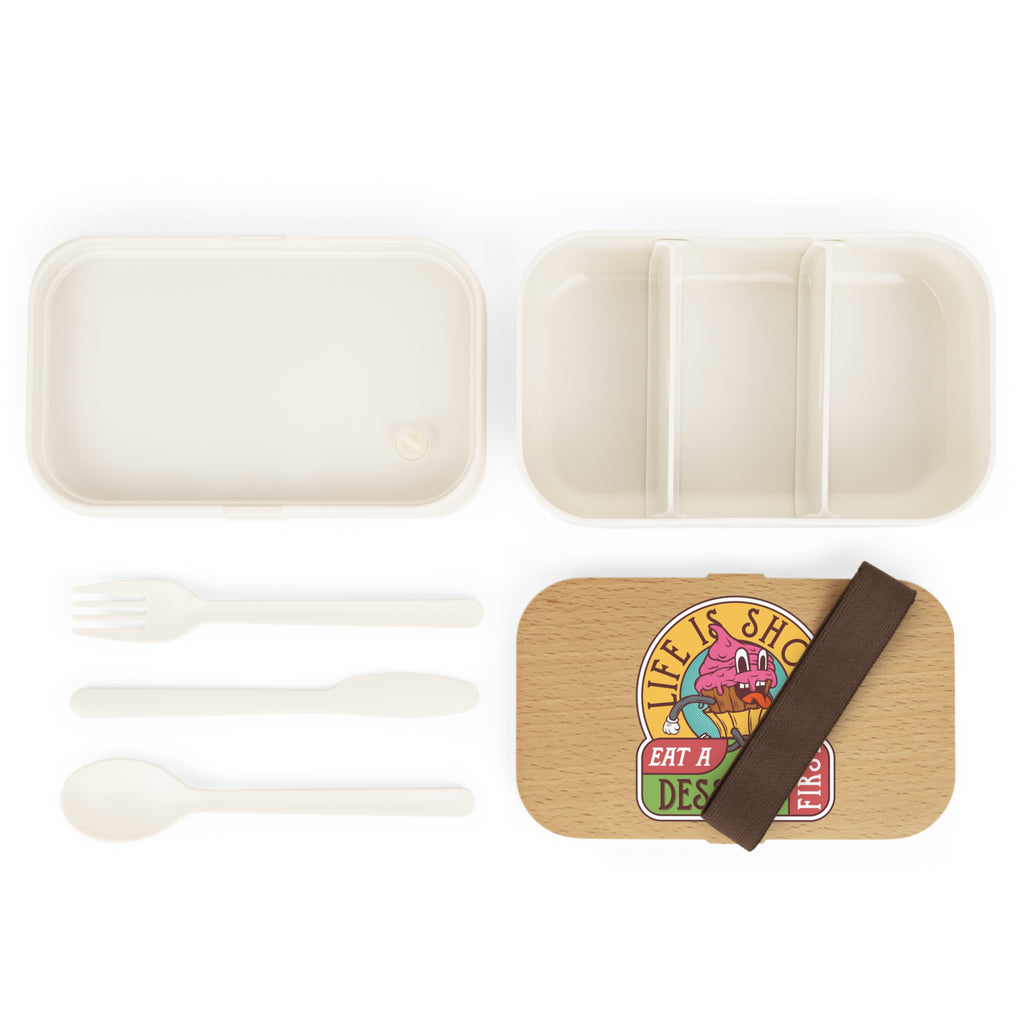 Stylish Bento Lunch Box With Wooden Lid And Smart Compartments For Fresh Food On The Go
