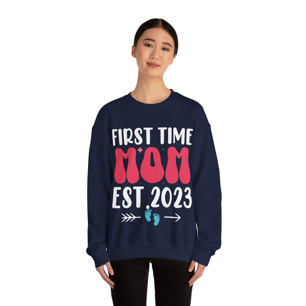 First Time Mom Established 2023 Unisex Heavy Blend Crewneck Sweatshirt
