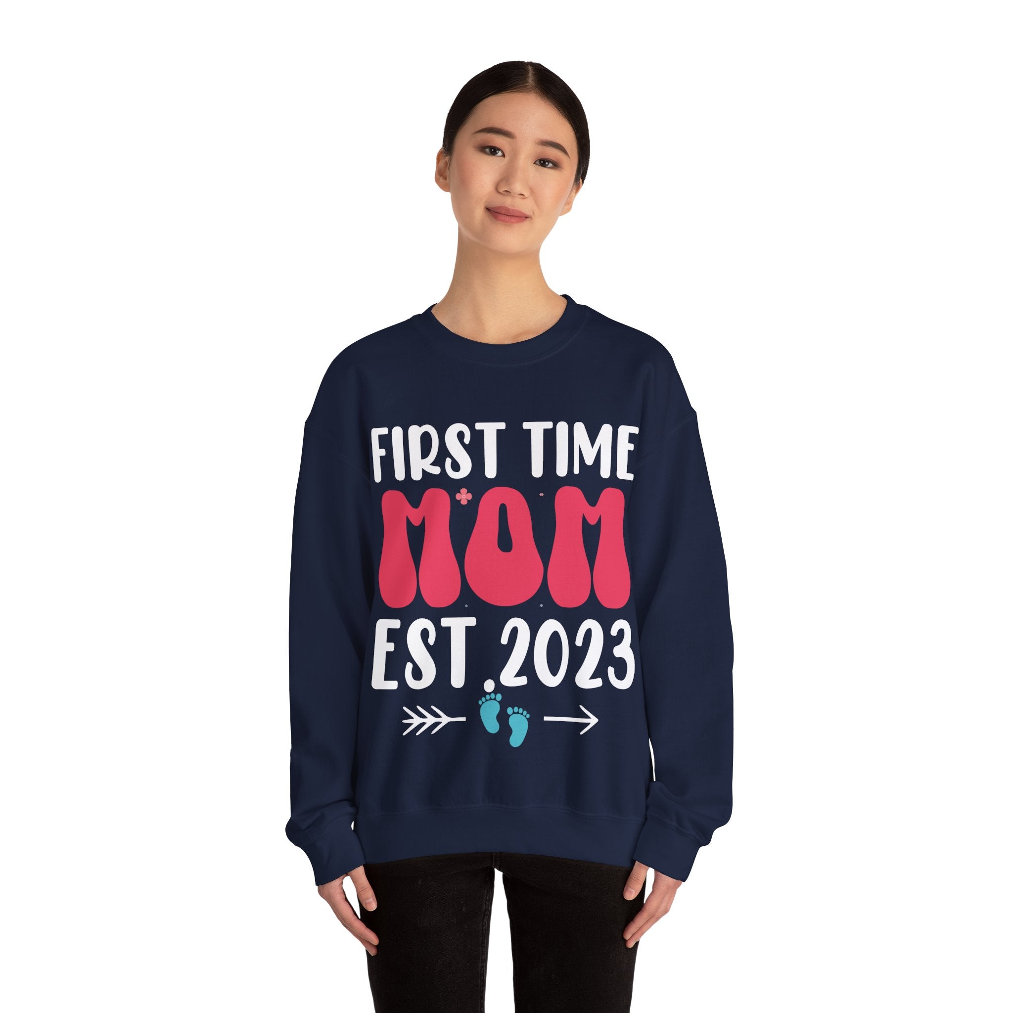 First Time Mom Established 2023 Unisex Heavy Blend Crewneck Sweatshirt