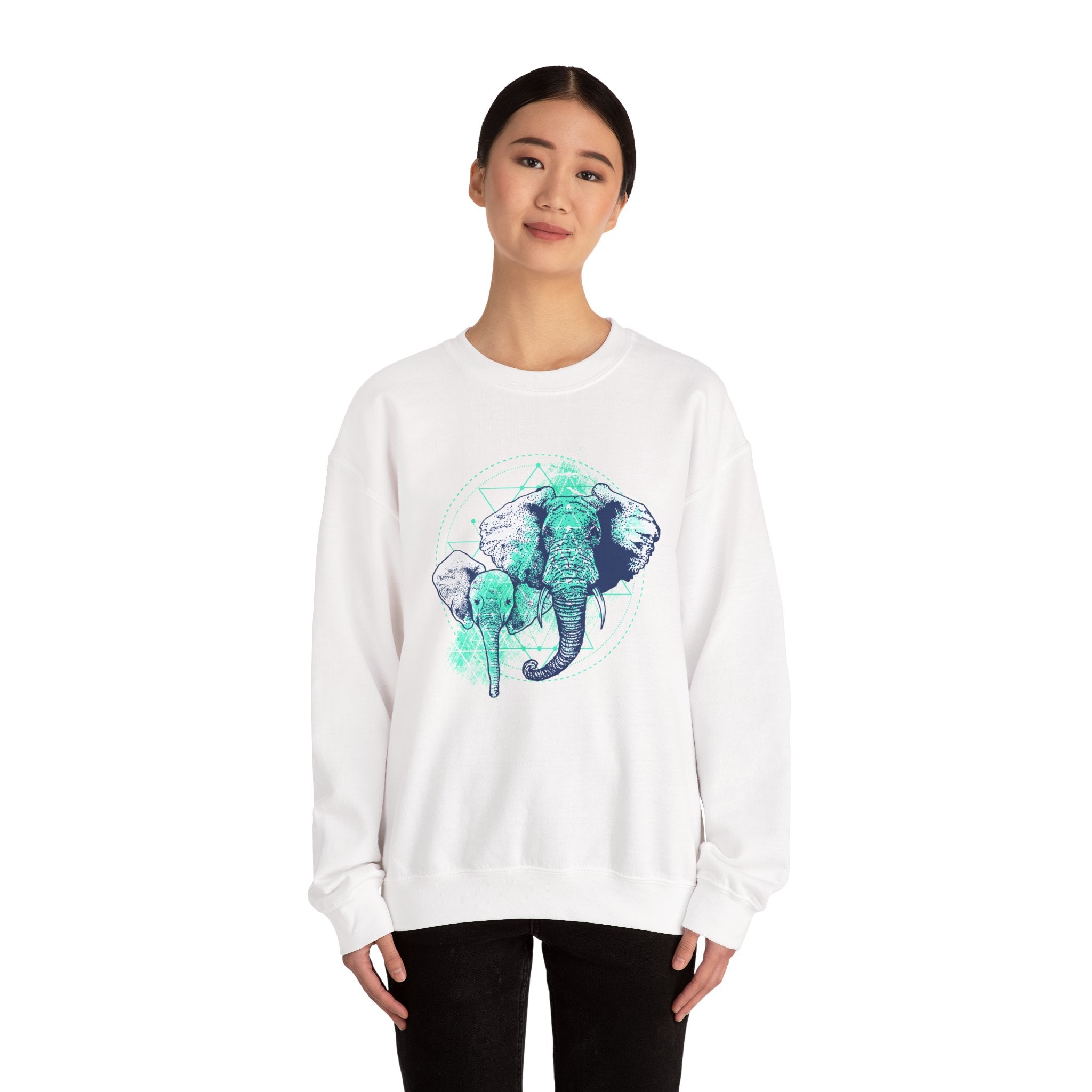 Elephant Unisex Heavy Blend Crewneck Sweatshirt for Comfort and Style