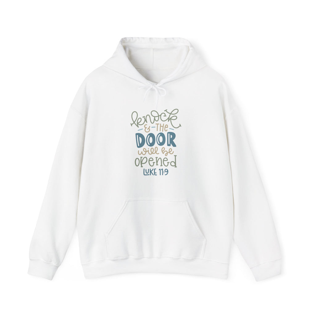 Knock And The Door Will Be Opened Luke 11 19 Unisex Heavy Blend Hooded Sweatshirt