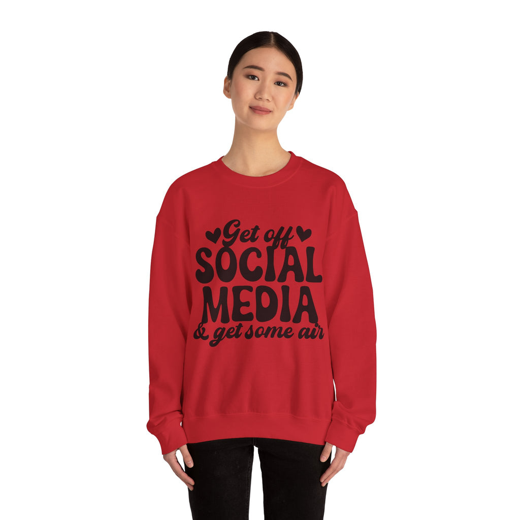 Get Off Social Media And Get Some Air Unisex Heavy Blend Crewneck Sweatshirt