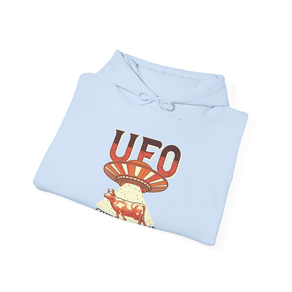 UFO Come With Me Cow Unisex Heavy Blend Hooded Sweatshirt for Ultimate Comfort