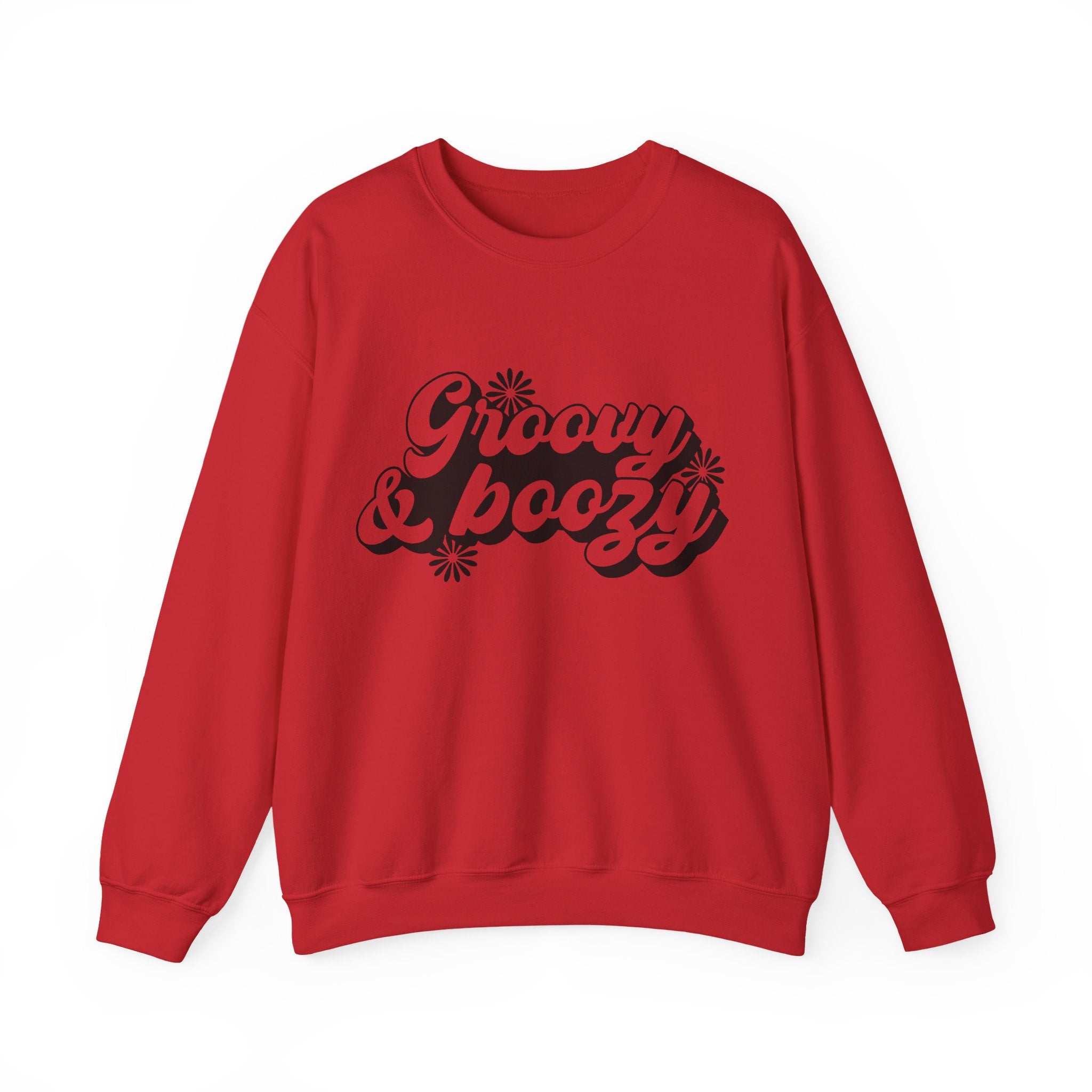 Groovy And Boozy Flowers Unisex Heavy Blend Crewneck Sweatshirt