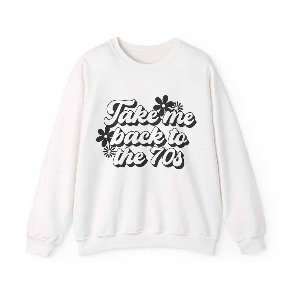 Take Me Back To The 70s Flowers Unisex Heavy Blend Crewneck Sweatshirt