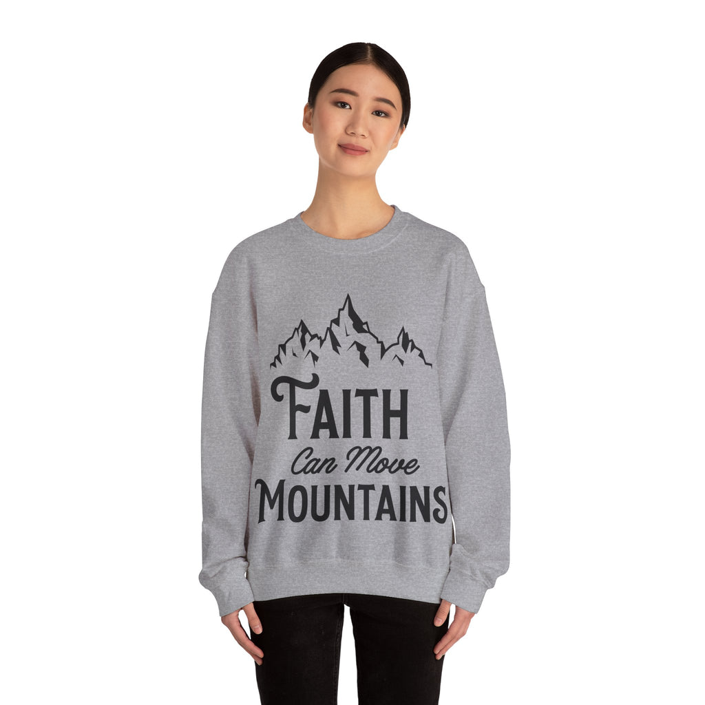 Faith Can Move Mountains Unisex Heavy Blend Crewneck Sweatshirt