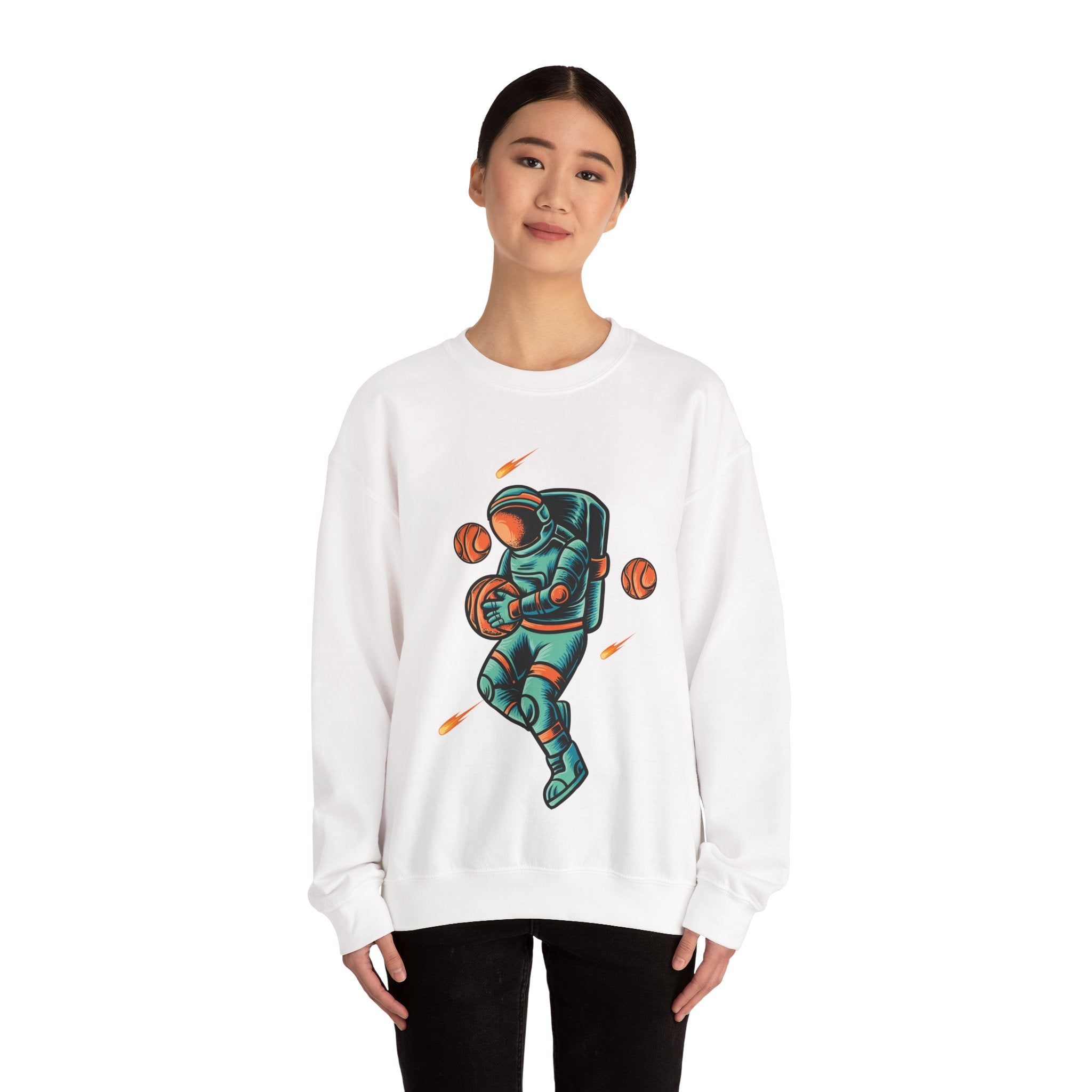 Astronaut Basketball Player Unisex Heavy Blend Crewneck Sweatshirt