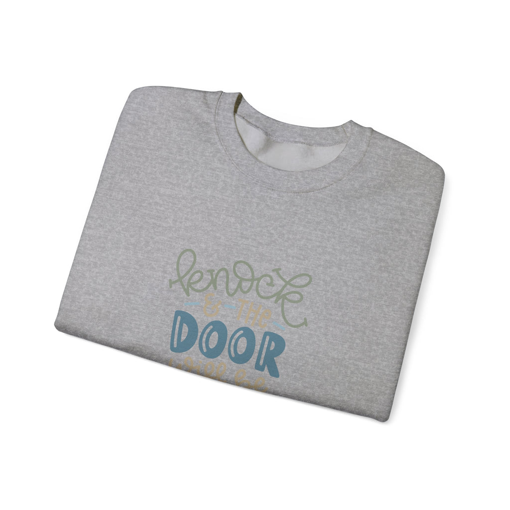 Knock And The Door Will Be Opened Luke 11 19 Unisex Heavy Blend Crewneck Sweatshirt