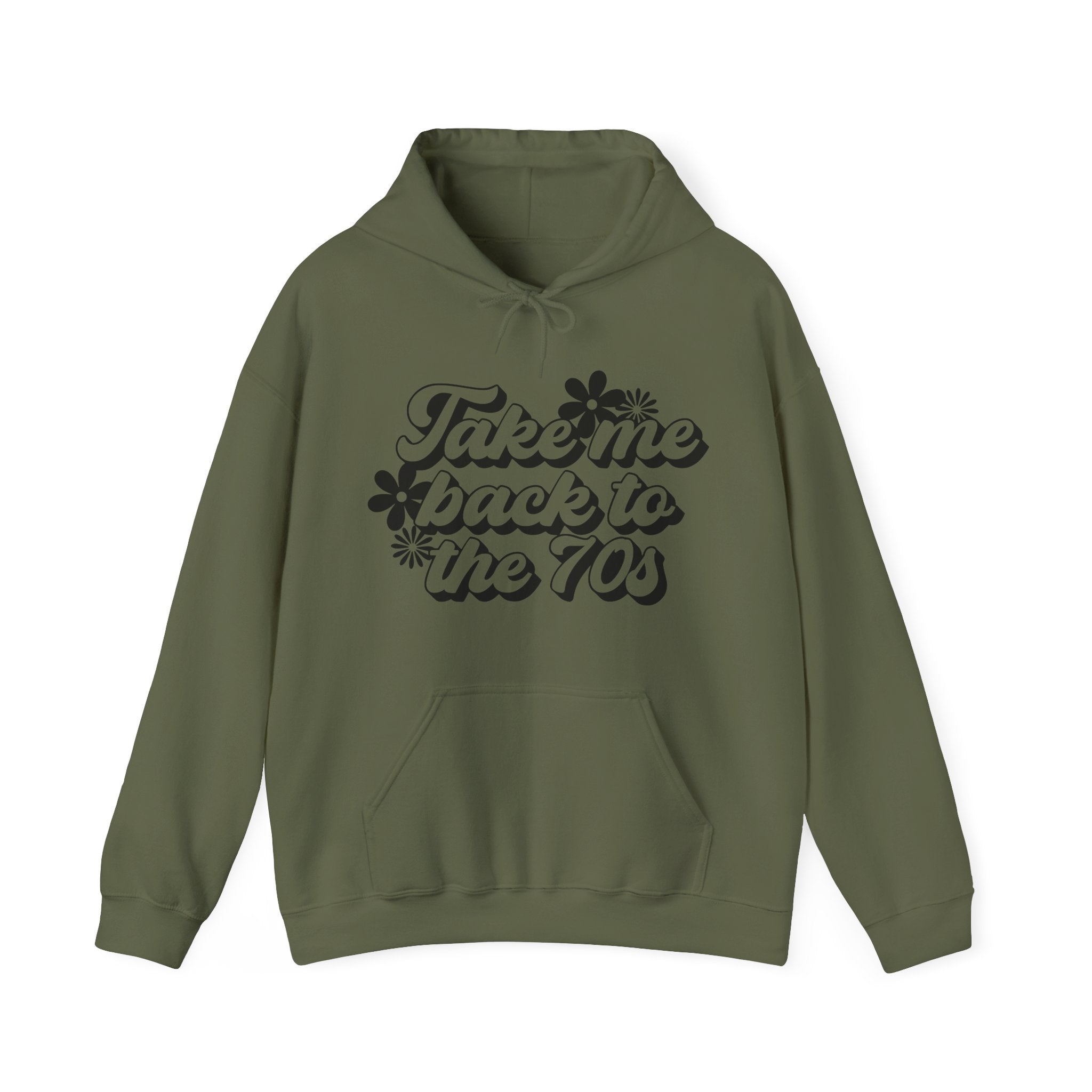Take Me Back To The 70s Flowers Unisex Heavy Blend Hooded Sweatshirt