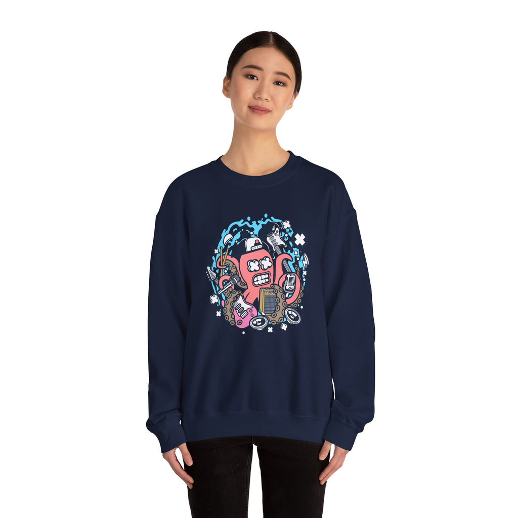 Rock Octopus Unisex Heavy Blend Crewneck Sweatshirt for Ultimate Comfort and Style