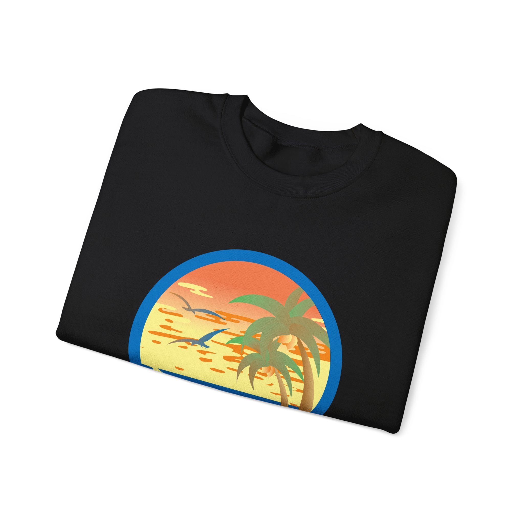 Colored Sunset And Beach Unisex Heavy Blend Crewneck Sweatshirt