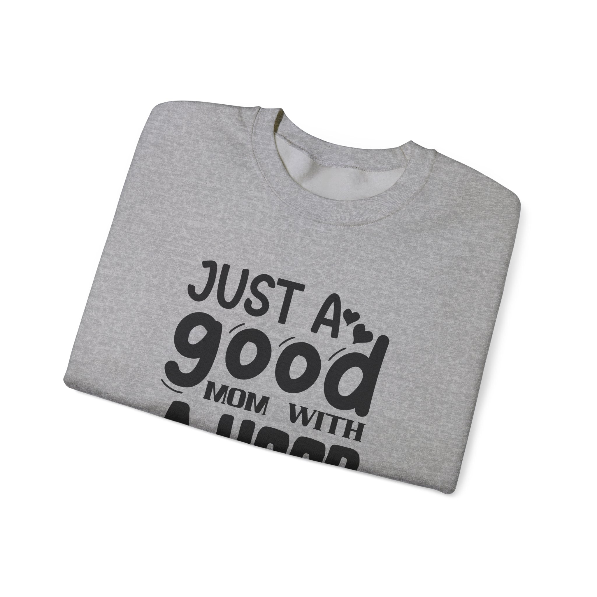 Just A Good Mom With A Hood Playlist Unisex Heavy Blend Crewneck Sweatshirt
