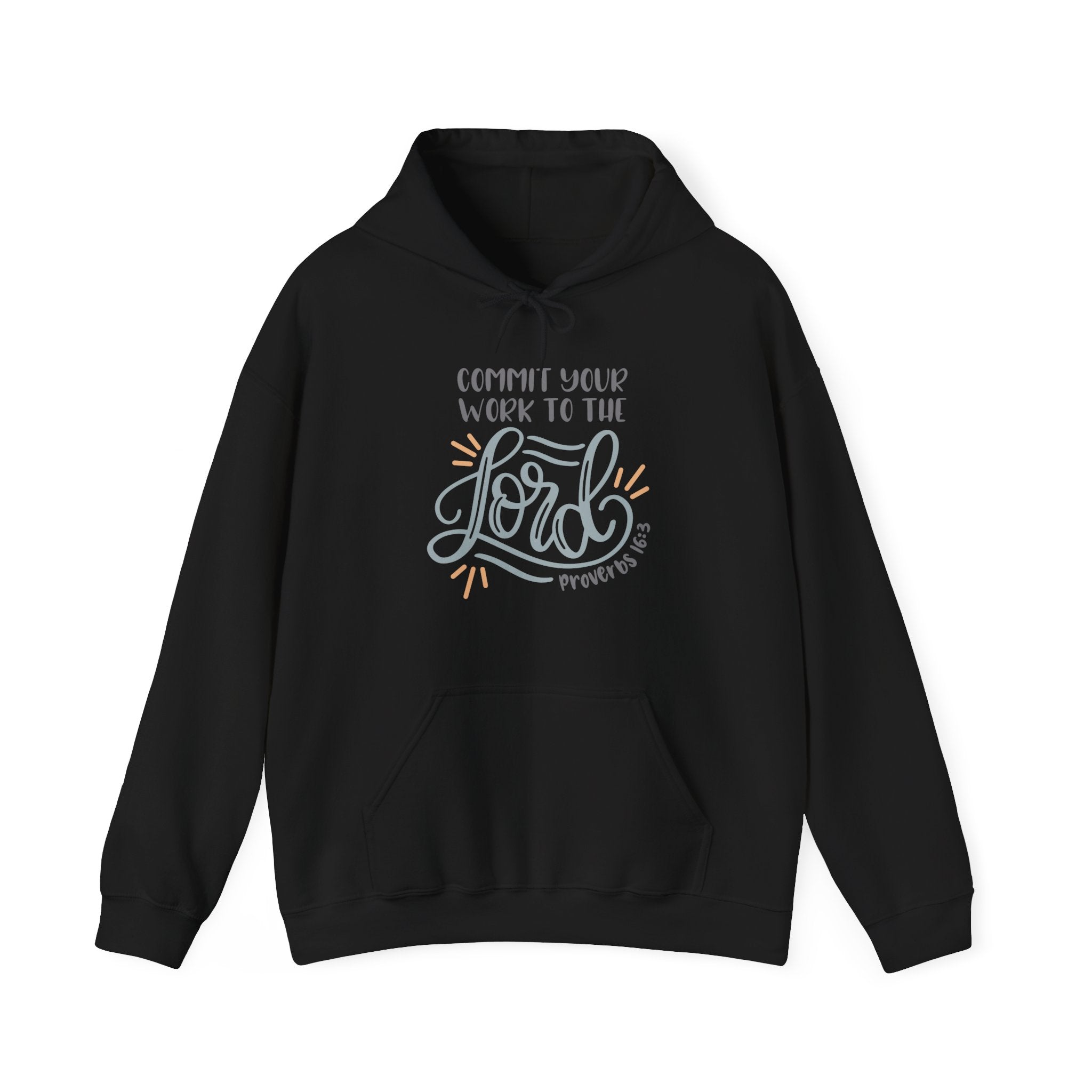 Commit Your Work To The Lord Proverbs 16 3 Unisex Heavy Blend Hooded Sweatshirt