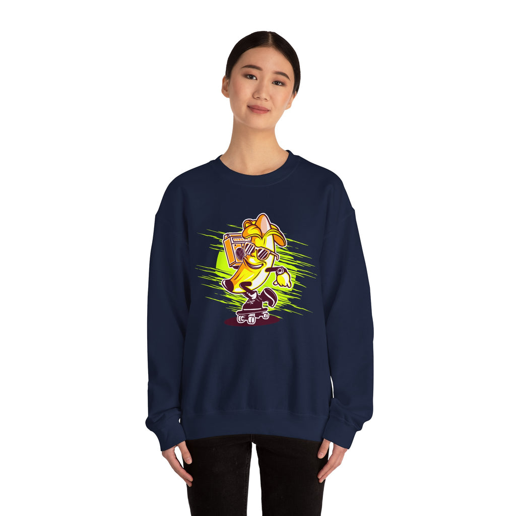 Banana Riding A Skateboard Unisex Heavy Blend Crewneck Sweatshirt