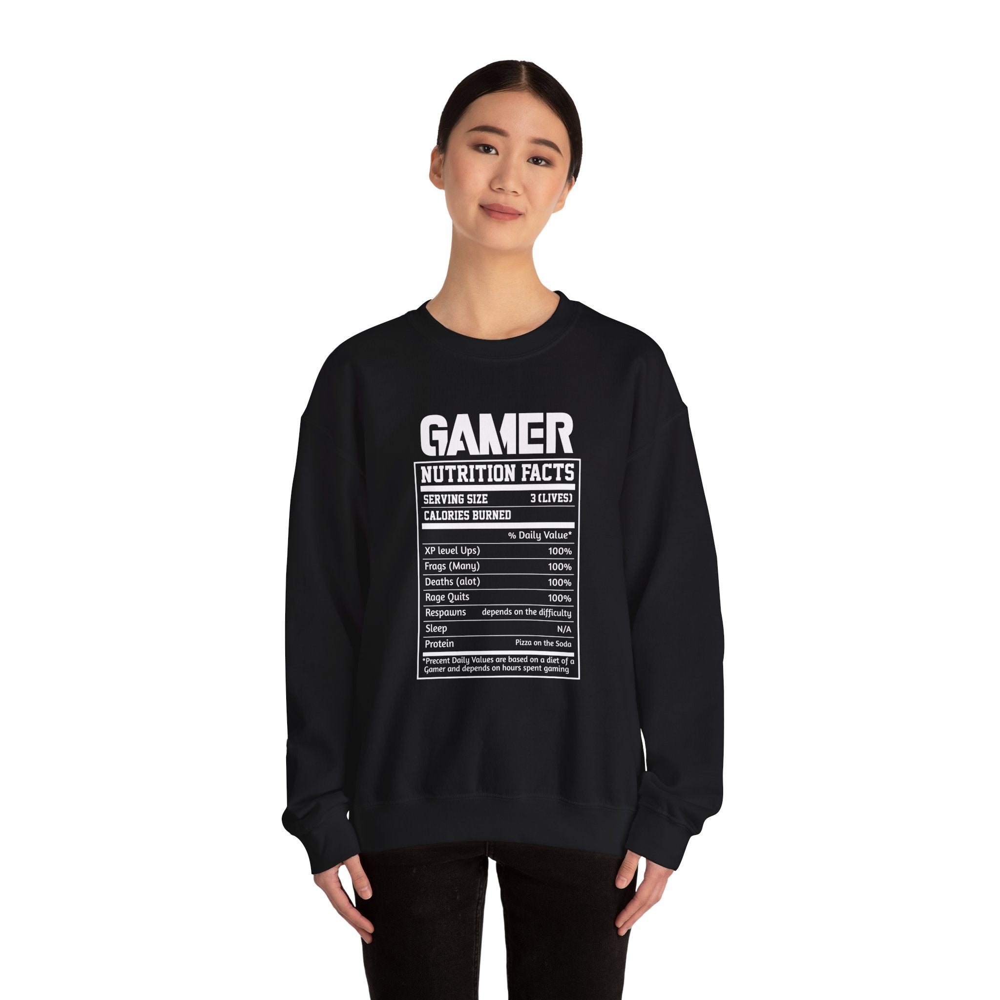 Gamer Nutrition Facts Funny Unisex Heavy Blend Crewneck Sweatshirt