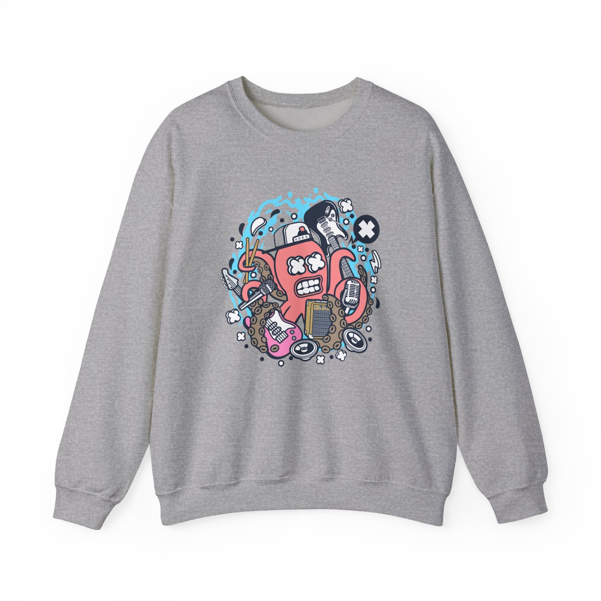 Rock Octopus Unisex Heavy Blend Crewneck Sweatshirt for Ultimate Comfort and Style