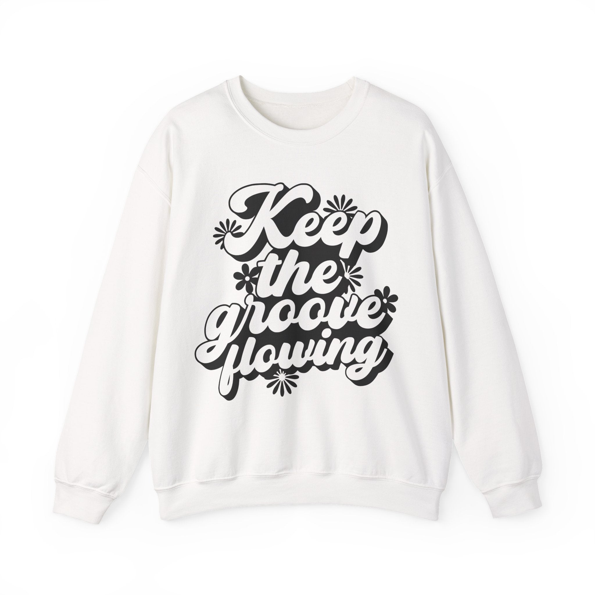 Keep The Groove Flowing Flowers Unisex Heavy Blend Crewneck Sweatshirt