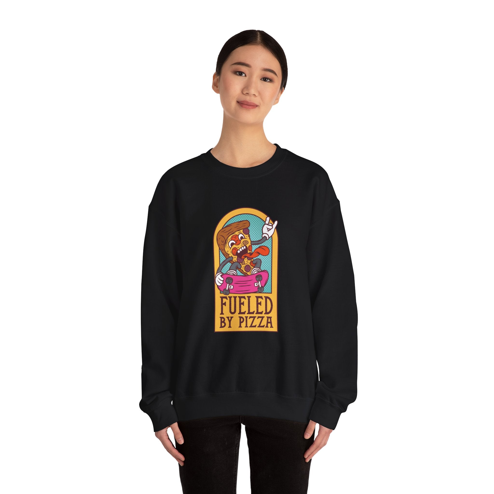 Fueled By Pizza Unisex Heavy Blend Crewneck Sweatshirt For Ultimate Comfort