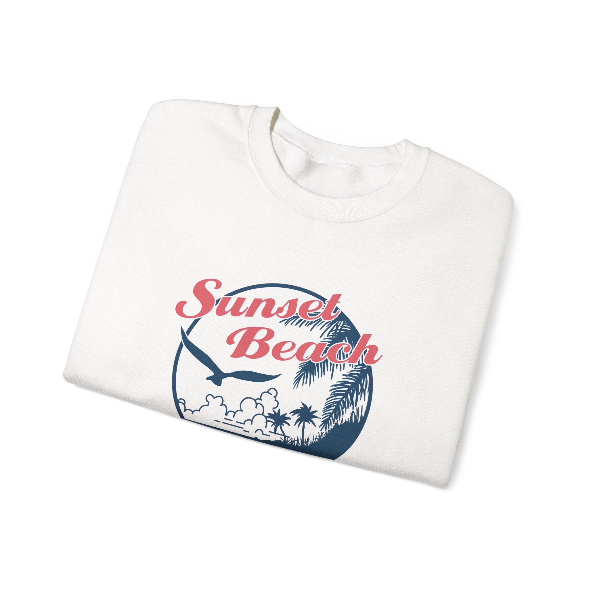 Sunset Beach Birds And Ocean Unisex Heavy Blend Crewneck Sweatshirt