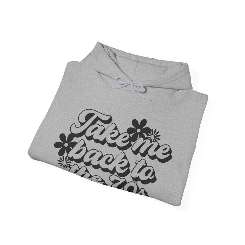 Take Me Back To The 70s Flowers Unisex Heavy Blend Hooded Sweatshirt
