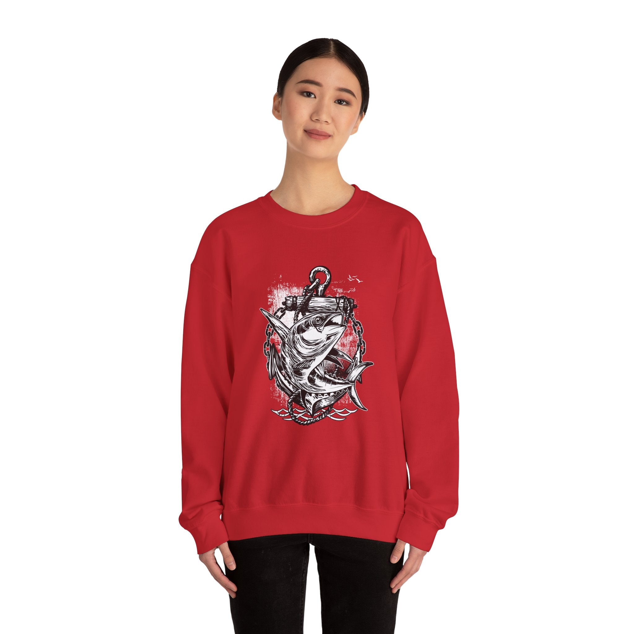 Fish And Anchor Unisex Heavy Blend Crewneck Sweatshirt For Ultimate Comfort