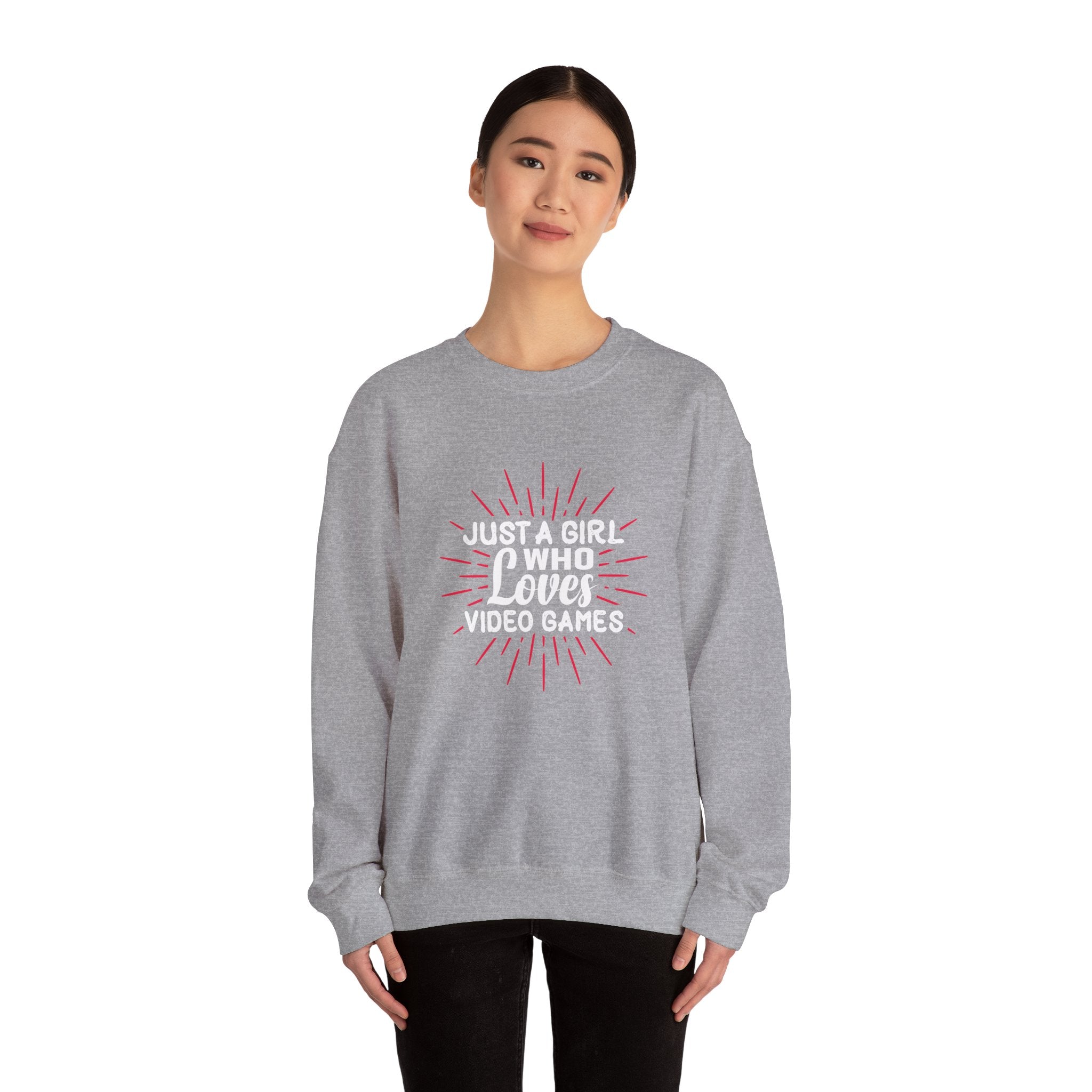 Just A Girl Who Loves Video Games Unisex Heavy Blend Crewneck Sweatshirt